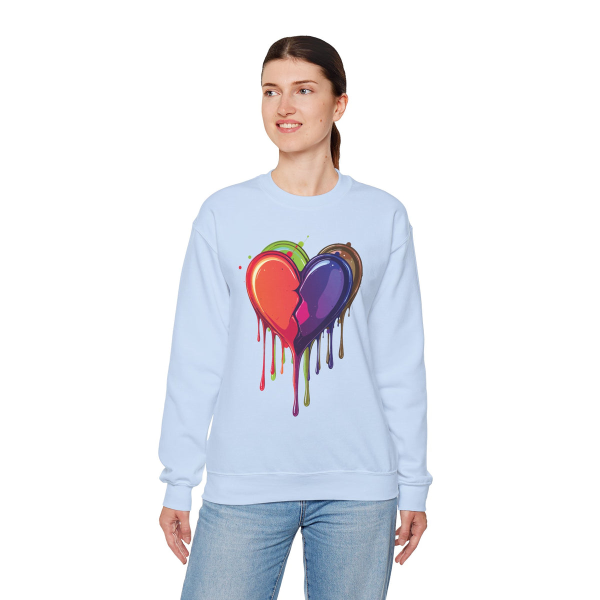 Double Bleeding Heart Sweatshirt, Big Heart Sweatshirt, Love Sweatshirt, Valentine's Day Sweatshirt, Heart Sweatshirt 119