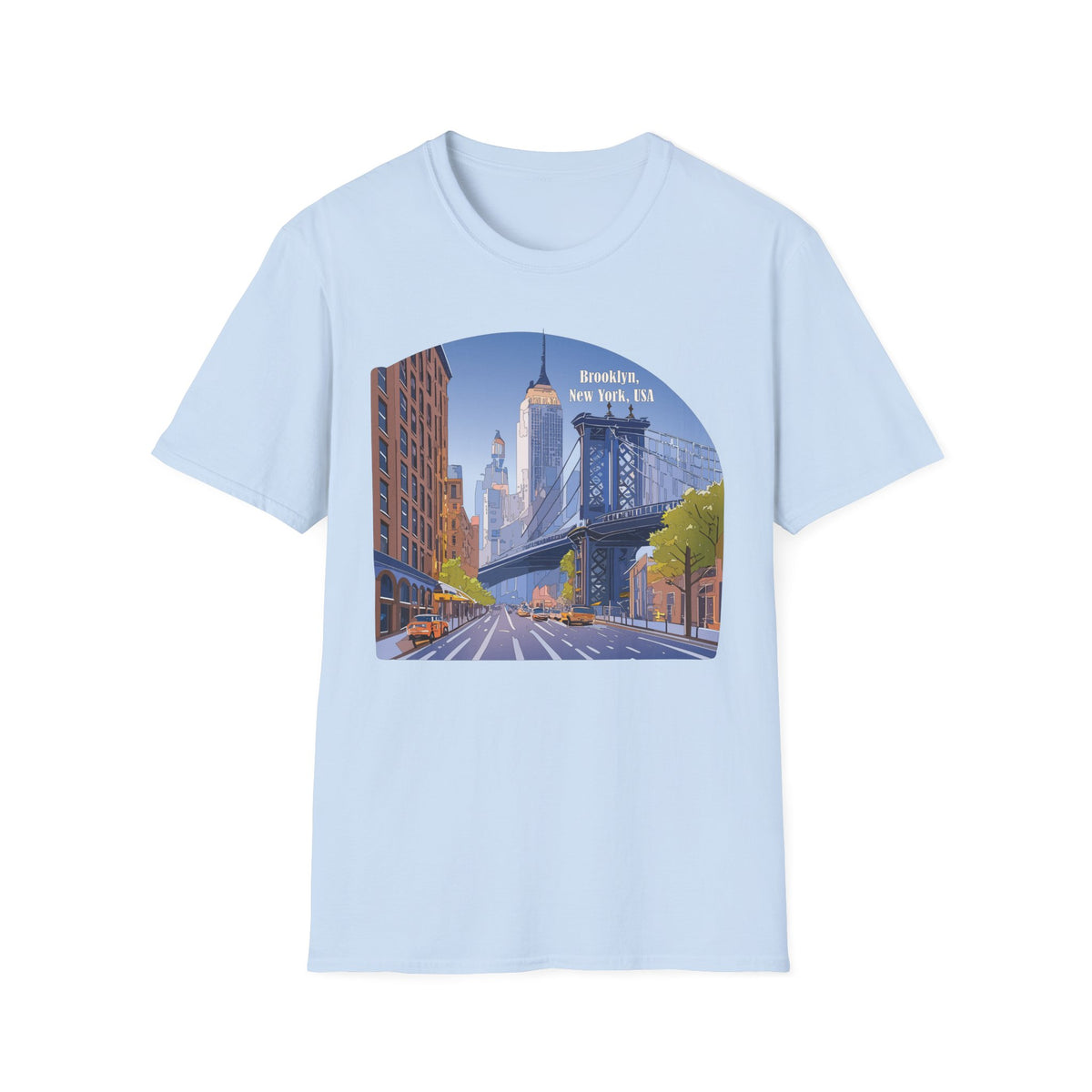 Brooklyn New York Skyline T-Shirt | Manhattan Bridge Cityscape