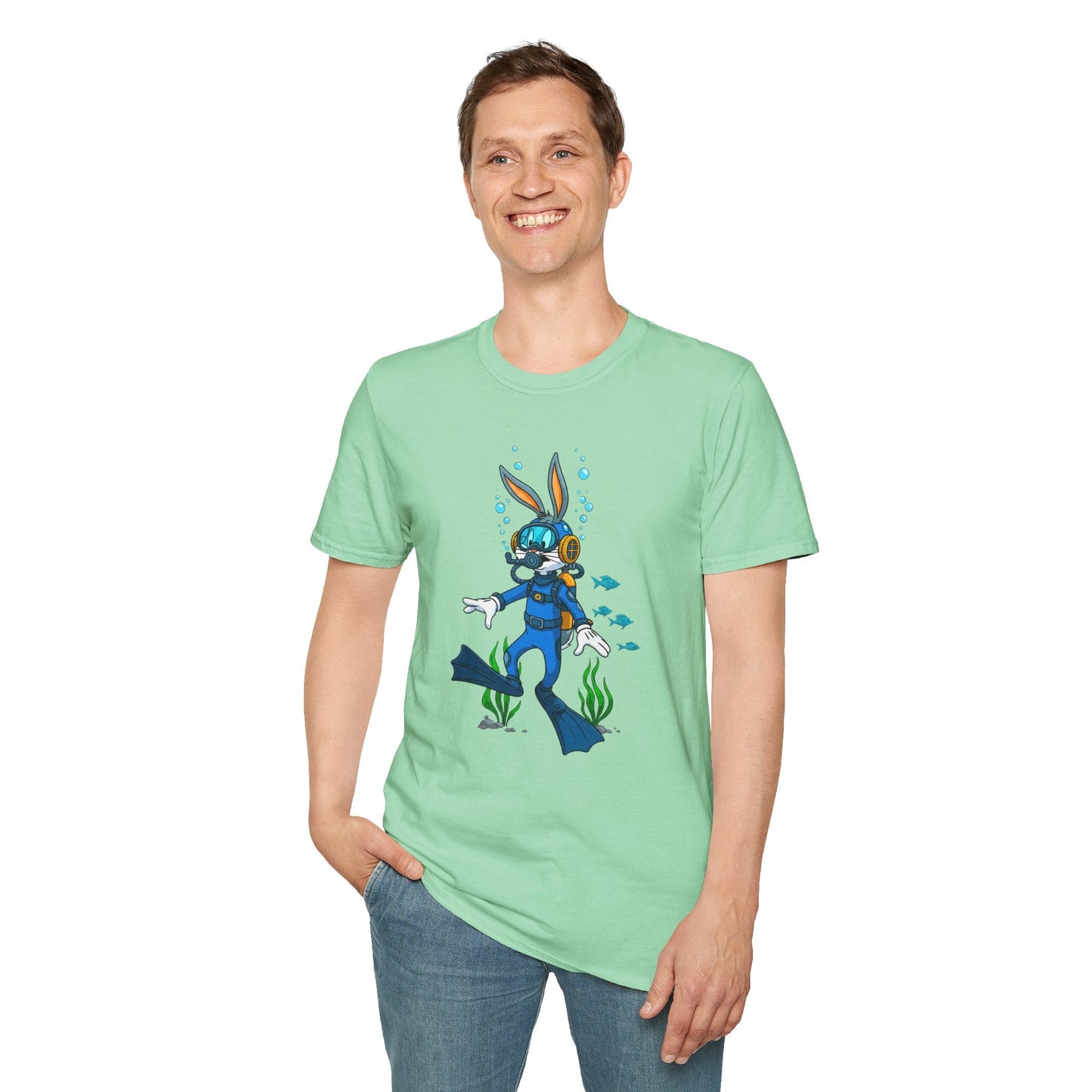 Cartoon Bunny Graphic Unisex Cotton Animal Animation Artwork Design Tee 18