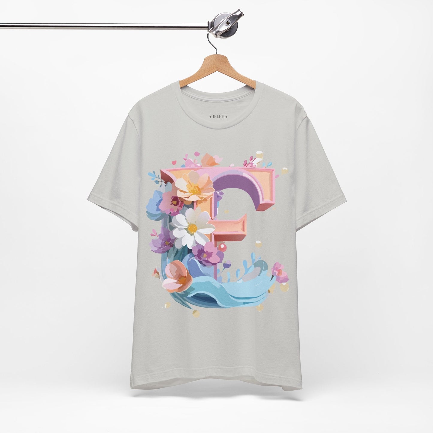 Letter E Shirt Graphic Tee Unisex Vintage Inspired Artwork By Adelpha Premium Short Sleeve