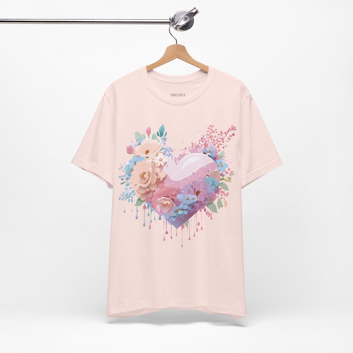 Valentine Day Graphic Unisex 100 Cotton Vintage Artwork with Love and Flower Design Tee 29