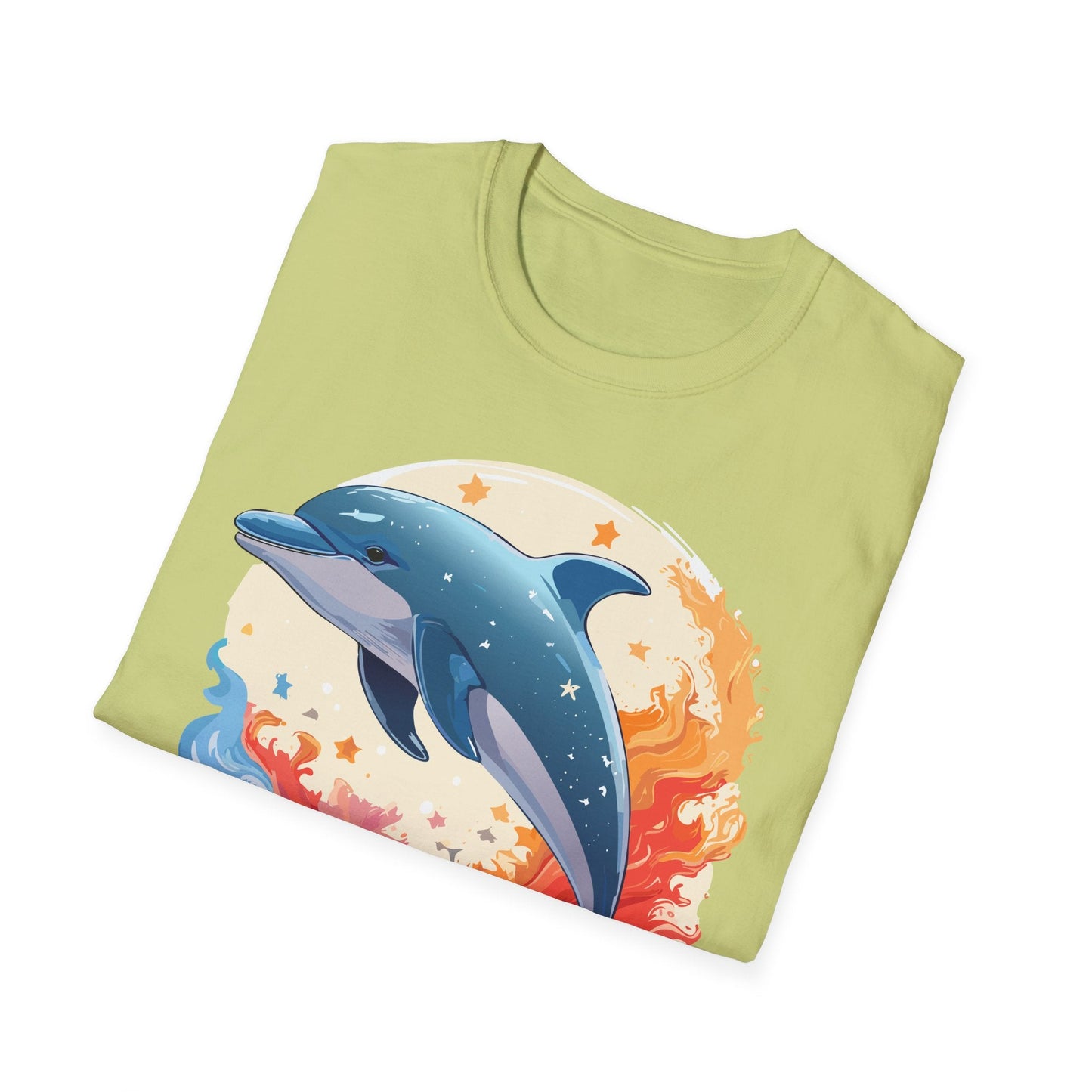 Dolphin T Shirt Unisex Softstyle Gildan 64000 100 Percent Ring Spun Cotton Animal Fish Tee