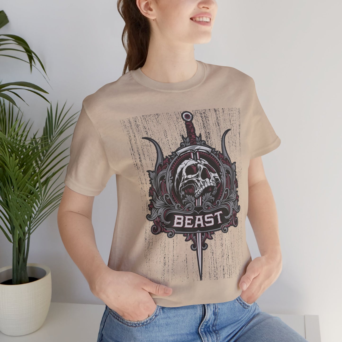 Beast Graphic Tee, Graphic T-Shirt, Artistic Vintage T-Shirt, Vintage Shirt, Skull Tee, Art Design Skull Tees