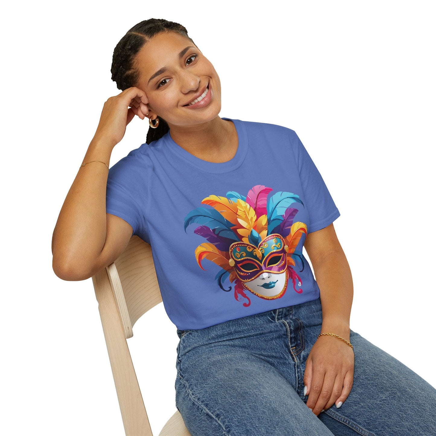 Mask Graphic Unisex Cotton Masquerade Design Artwork Tee 8