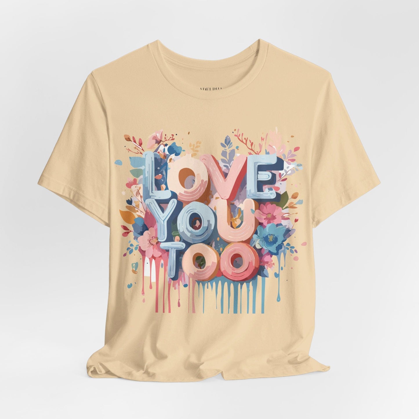 Valentine Day Graphic Unisex 100 Cotton Vintage Artwork with Love and Flower Design Tee 41