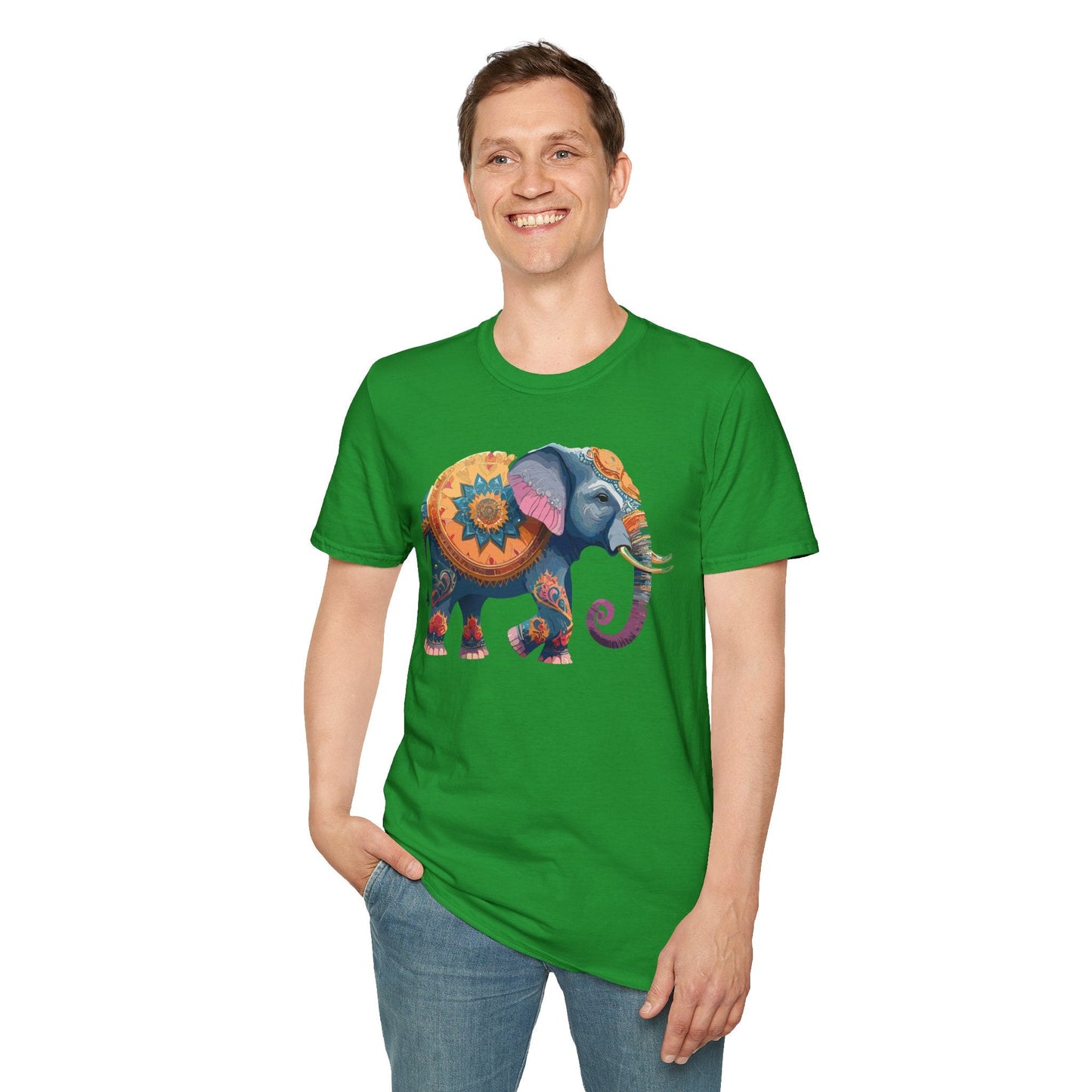 Elephant T Shirt Unisex Gildan Softstyle Tee 100 Percent Ring Spun Cotton Animal Shirt