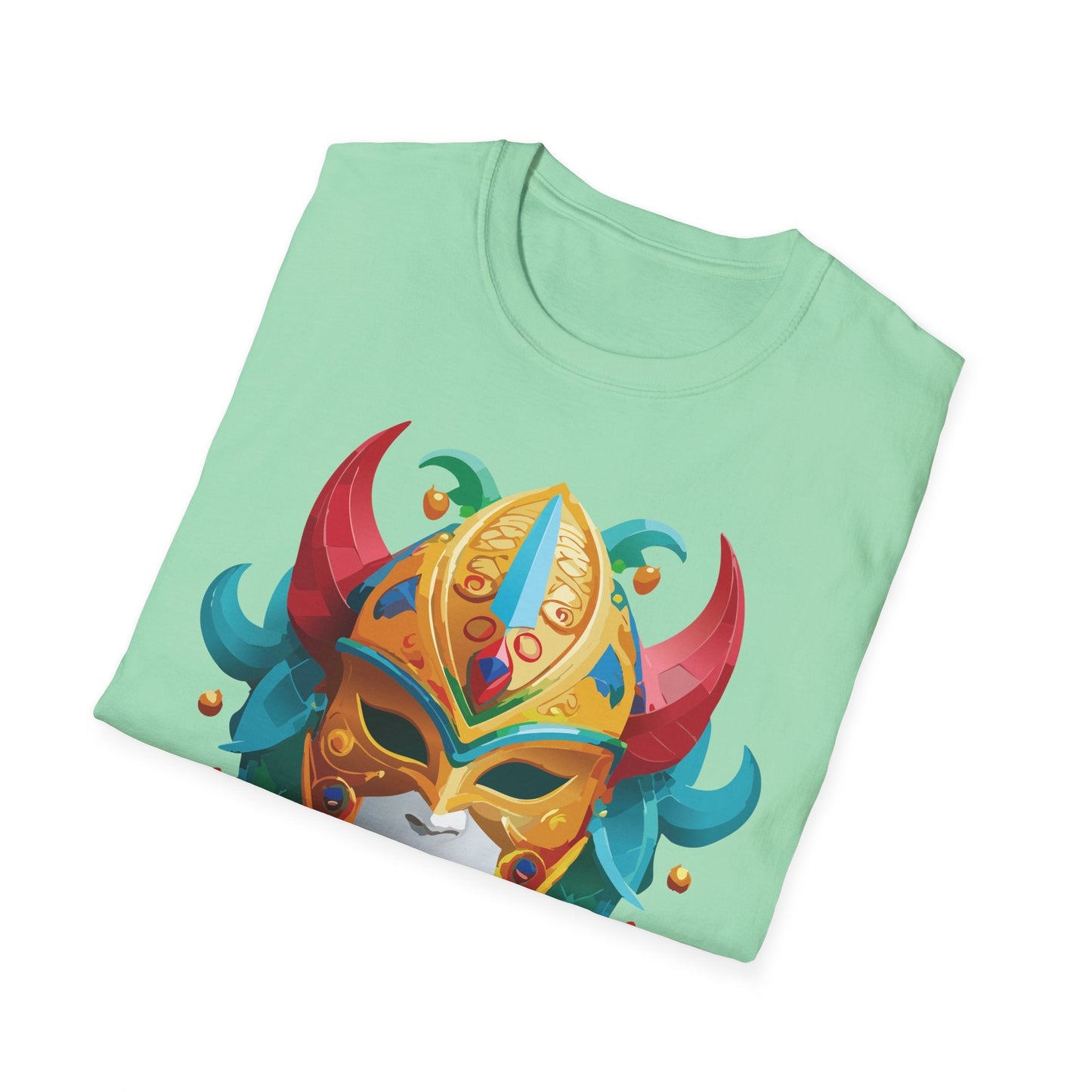 Unisex Mask Tee Shirt Softstyle Gildan 64000 Cotton Tee Masquerade Design Artwork