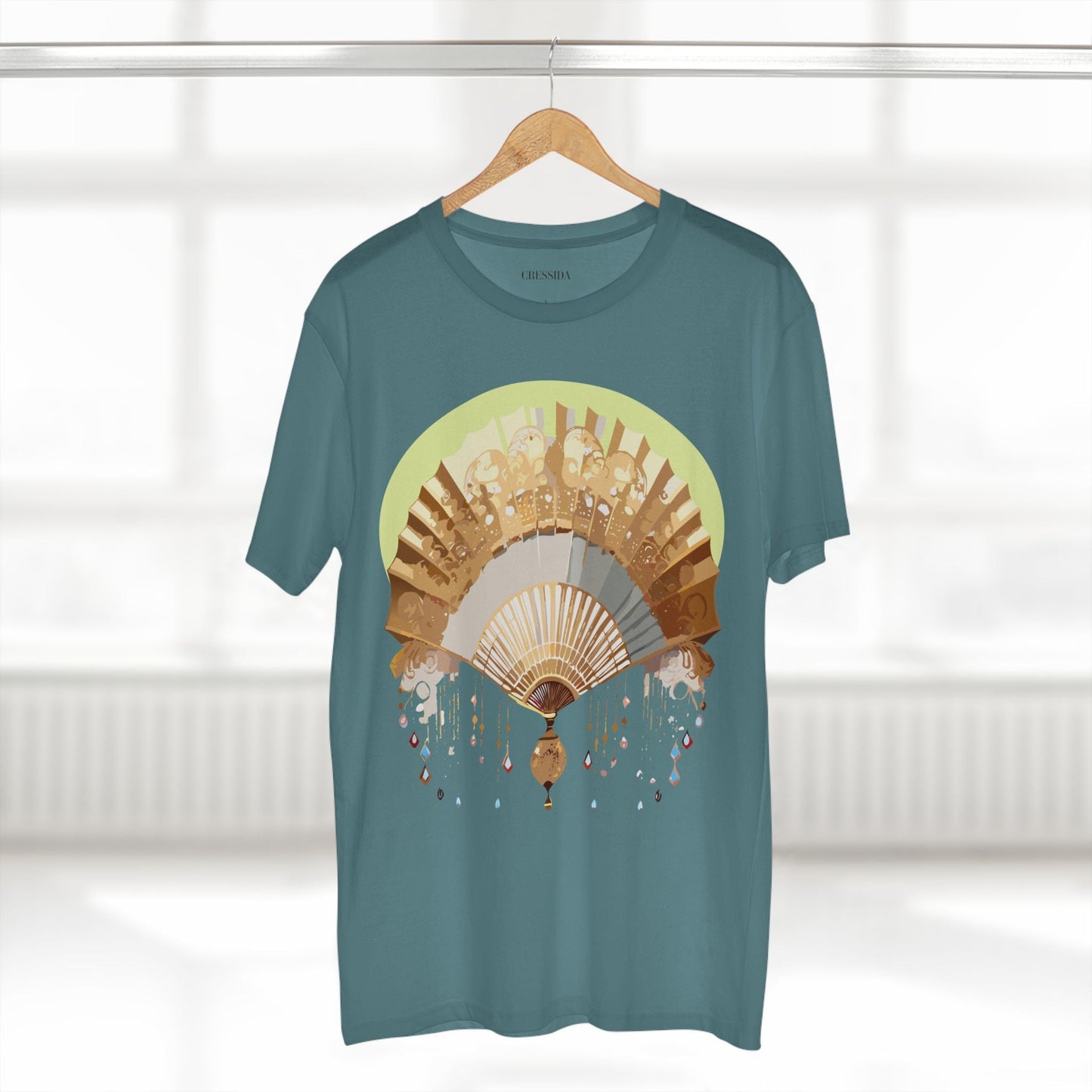 Antique Fan Graphic Design T-Shirt Unisex 100 Cotton Floral Carnival Artwork Tee 18