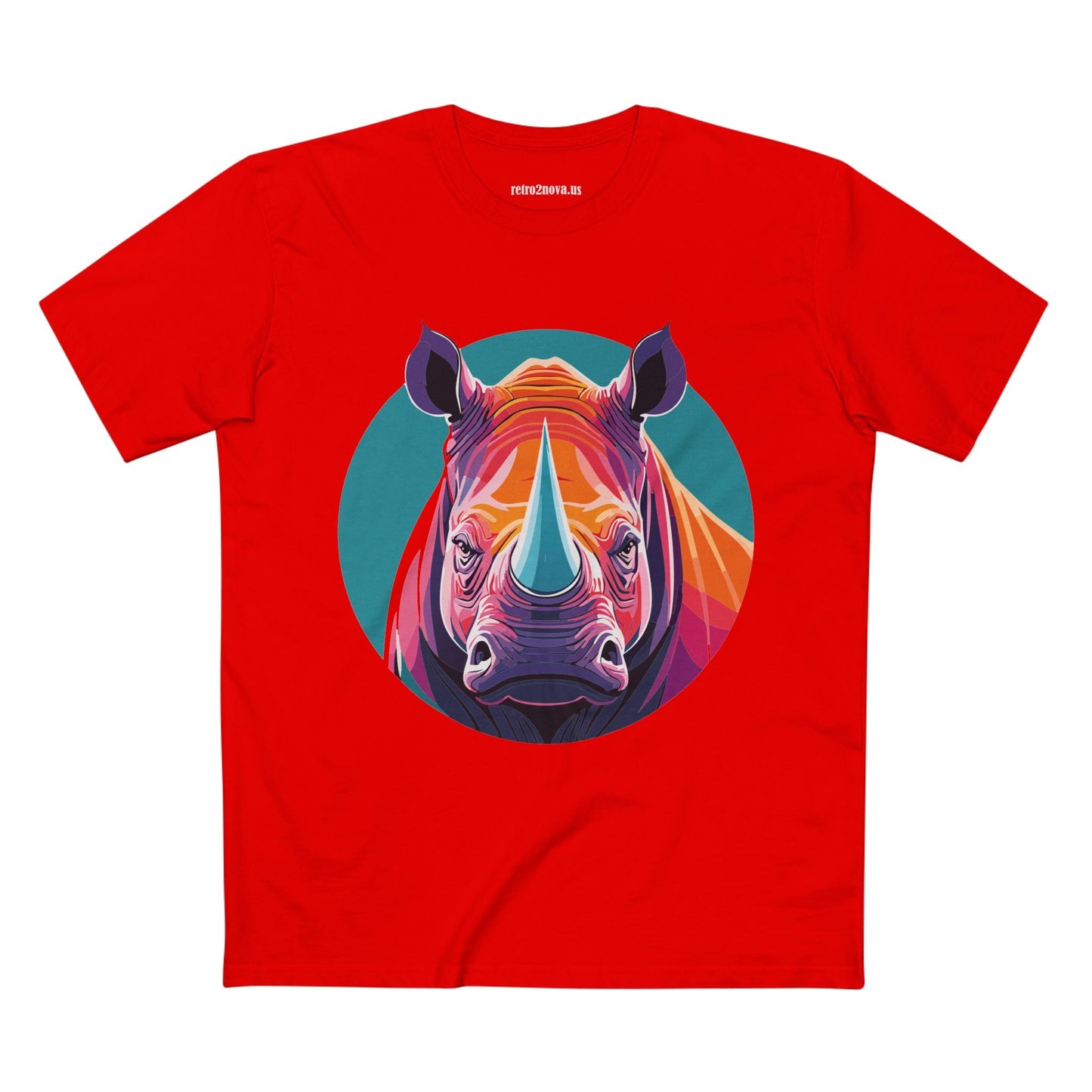 Rhino Animal Shirt Unisex Premium Cotton Tee With Original Art Design From Retro2Nova Art Collection Edition