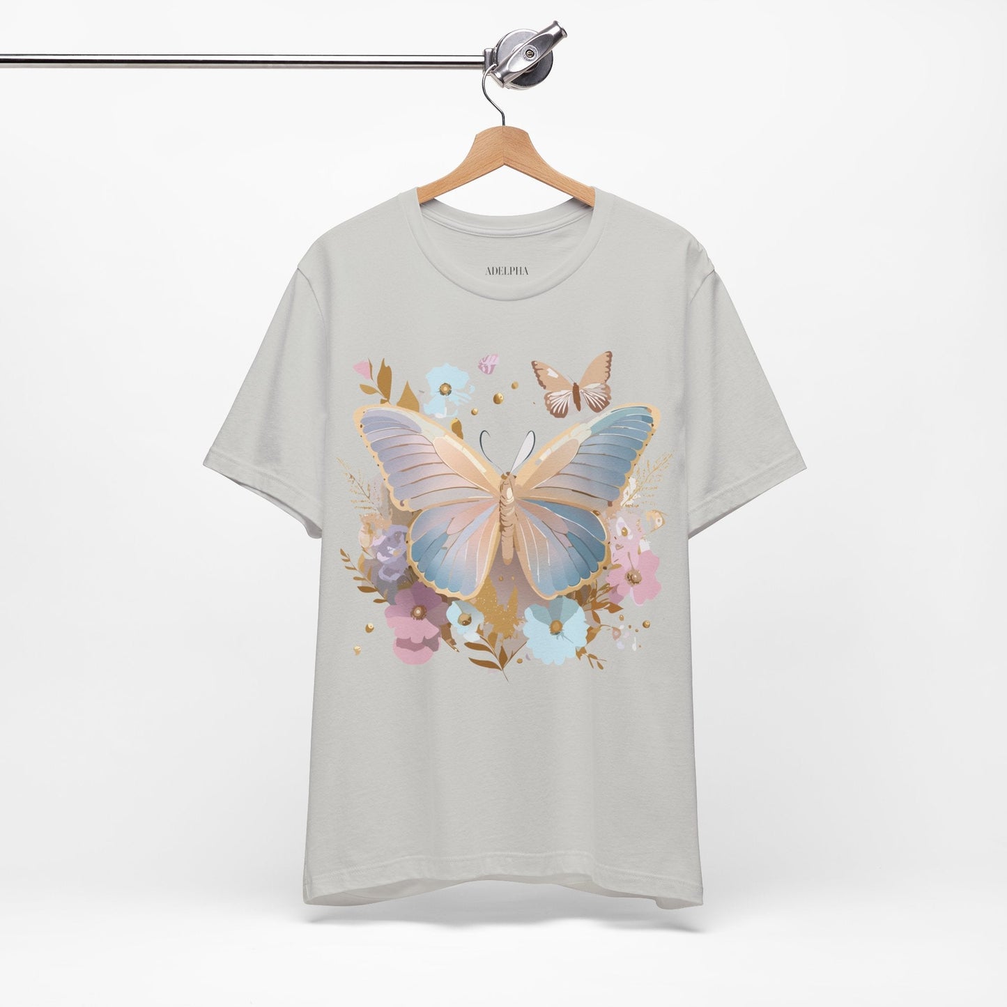 Butterfly Graphic Unisex 100 Cotton Lightweight Vintage Floral Design Jersey Tee 11