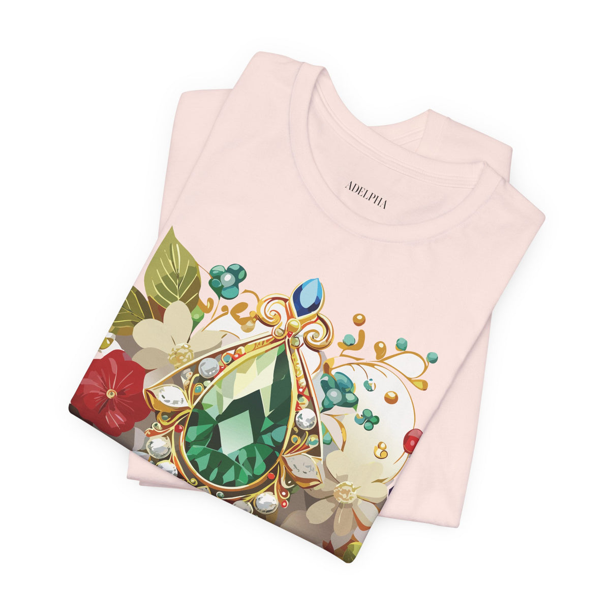 Jewelry Graphic Unisex Cotton Bella+Canvas Tee with Art Design n126