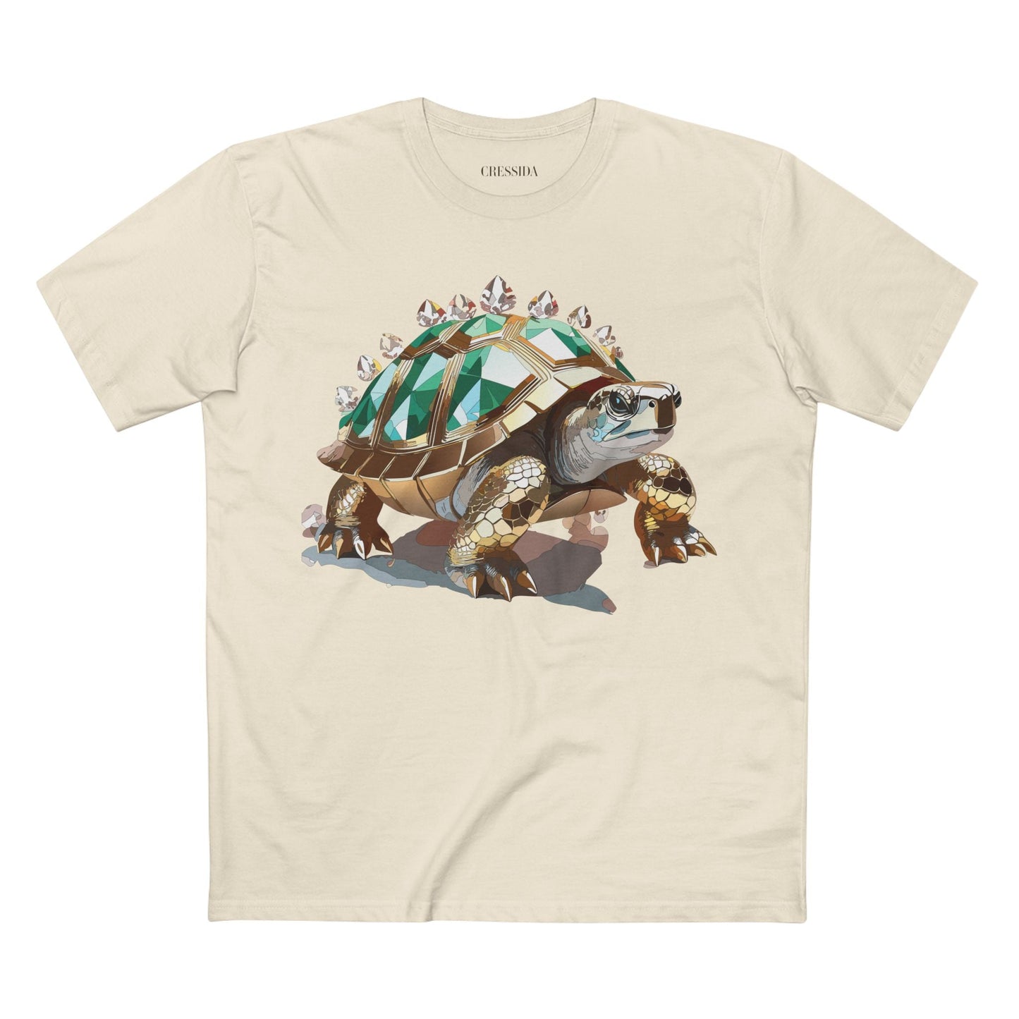 Turtle Graphic Unisex 100 Cotton Tee With Unique Animal Golden Medallion Art Design 33
