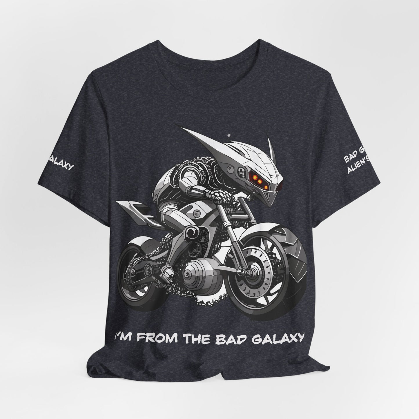 Tee Shirt With Alien From Bad Galaxy Made To Order 100 Percent Cotton Eco Friendly Print