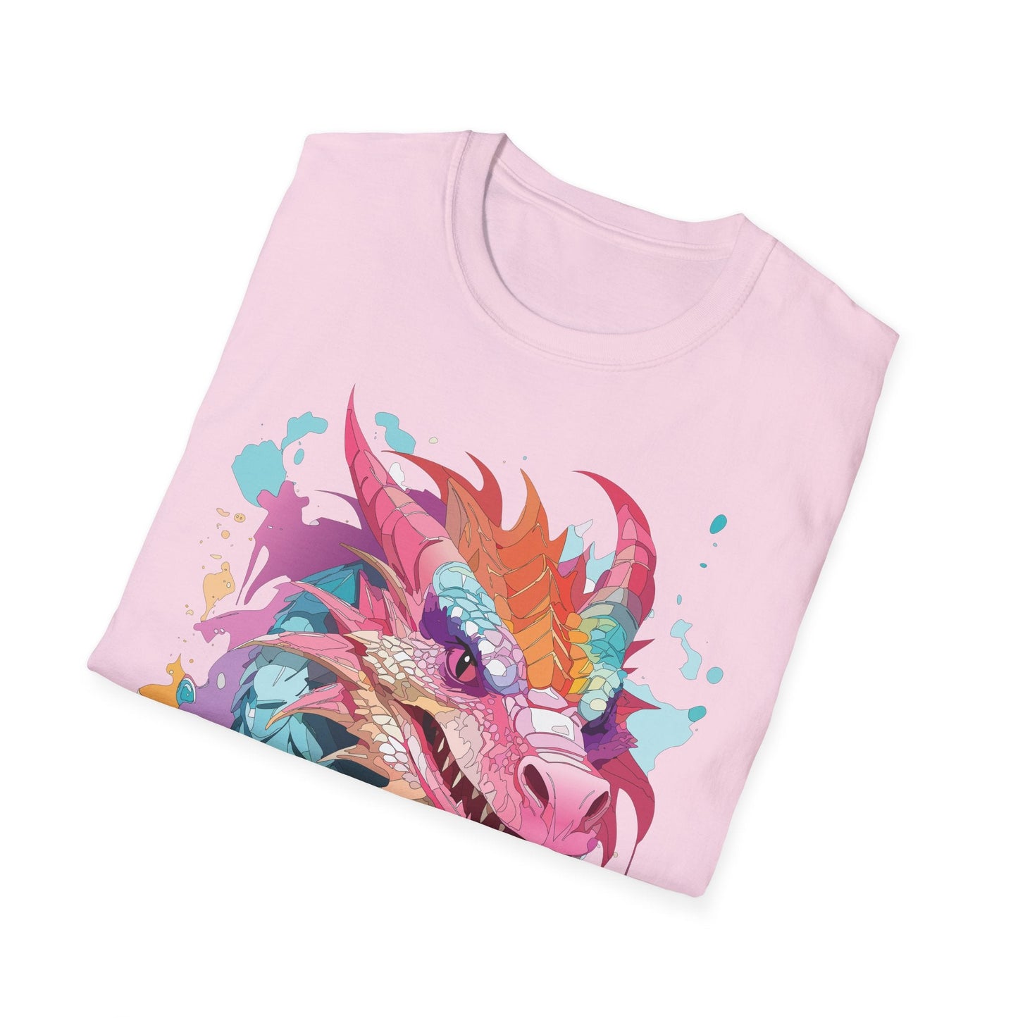 Dragon Graphic Tee Unisex Gildan Softstyle Cotton Shirt With Animal Art Design 64000