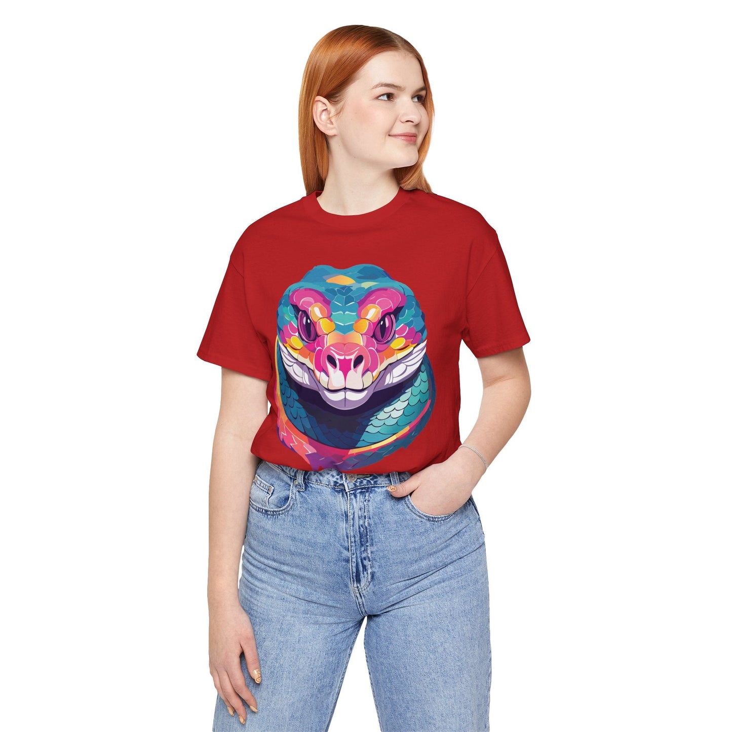 Unisex Animal Tee Shirt With Art Design, Wild Animals Short Sleeve Graphic Tee For Everyday Wear