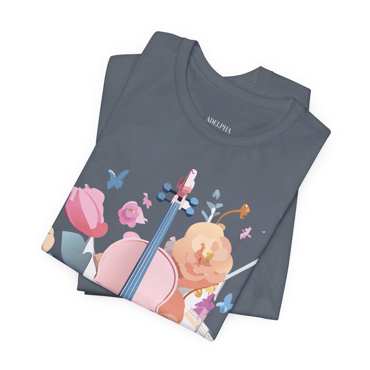 Music Graphic Unisex 100 Cotton Vintage Art with Musical Elements Tee 9