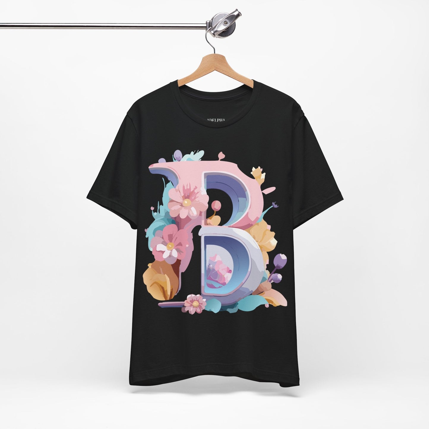 Letter B Shirt Graphic Tee Unisex Vintage Inspired Artwork Adelpha Art Design Short Sleeve