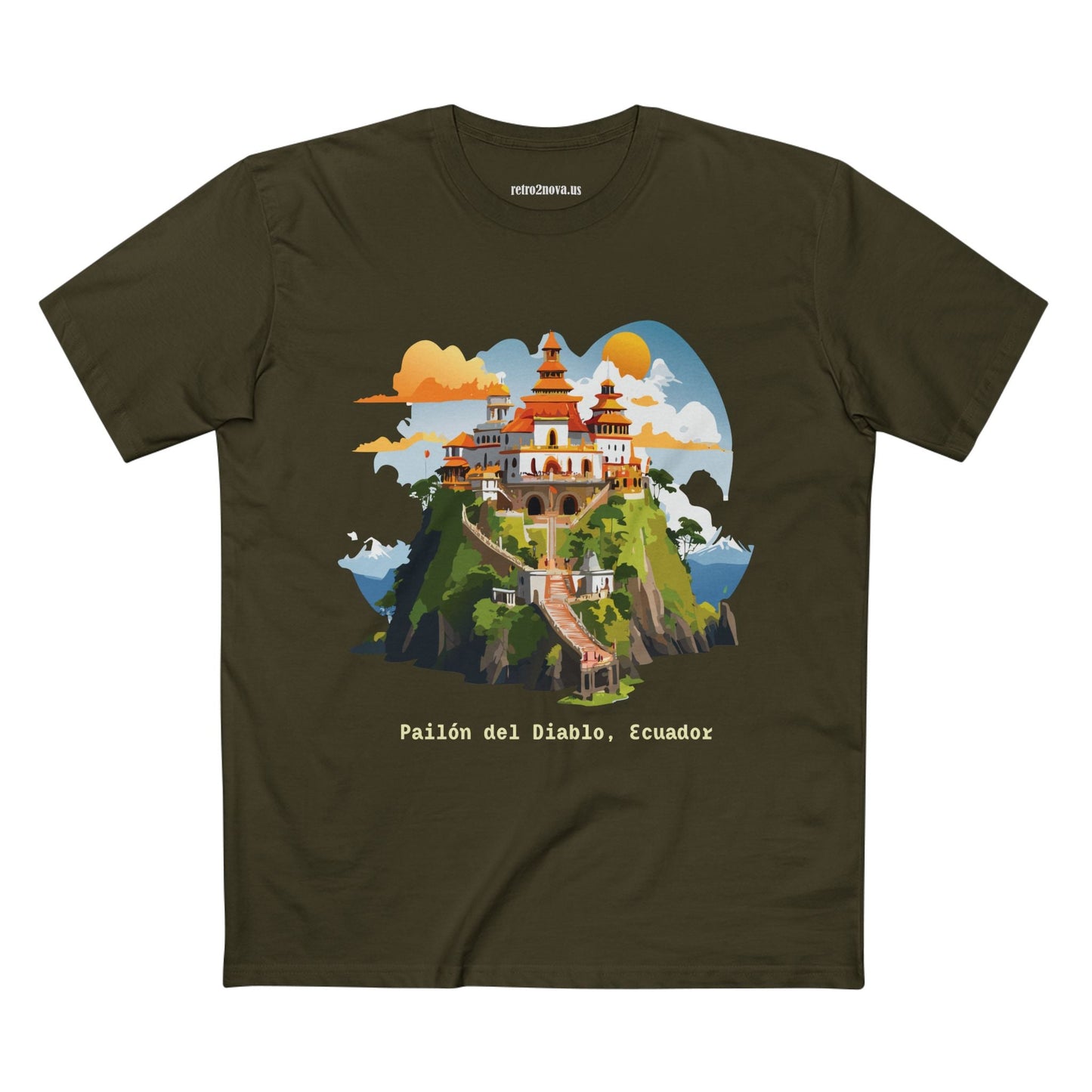 Travel Shirt Unisex Premium Cotton Tee With Original Art Design From Retro2Nova Ecuador Inspired
