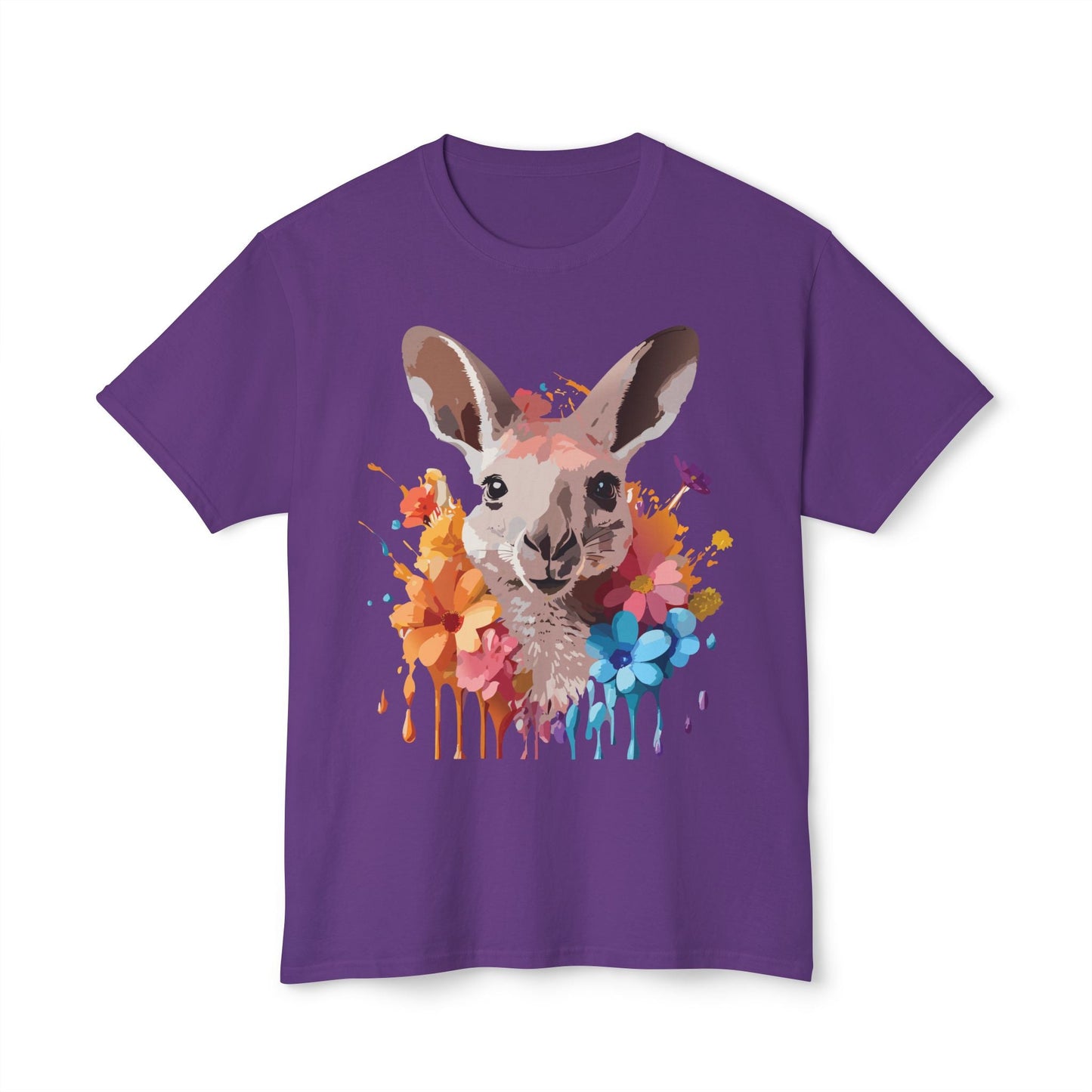 Unisex Kangaroo T Shirt HD Cotton Full Color Art Print Tee Made In USA 100 Percent Pre Shrunk