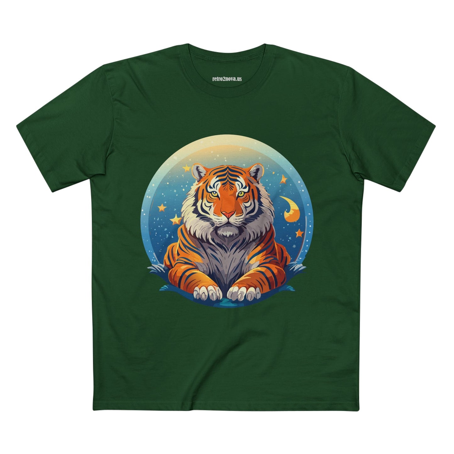 Tiger Animal Shirt Unisex Premium Cotton Tee With Original Art Design By Retro2Nova Soft Comfortable Everyday Wear