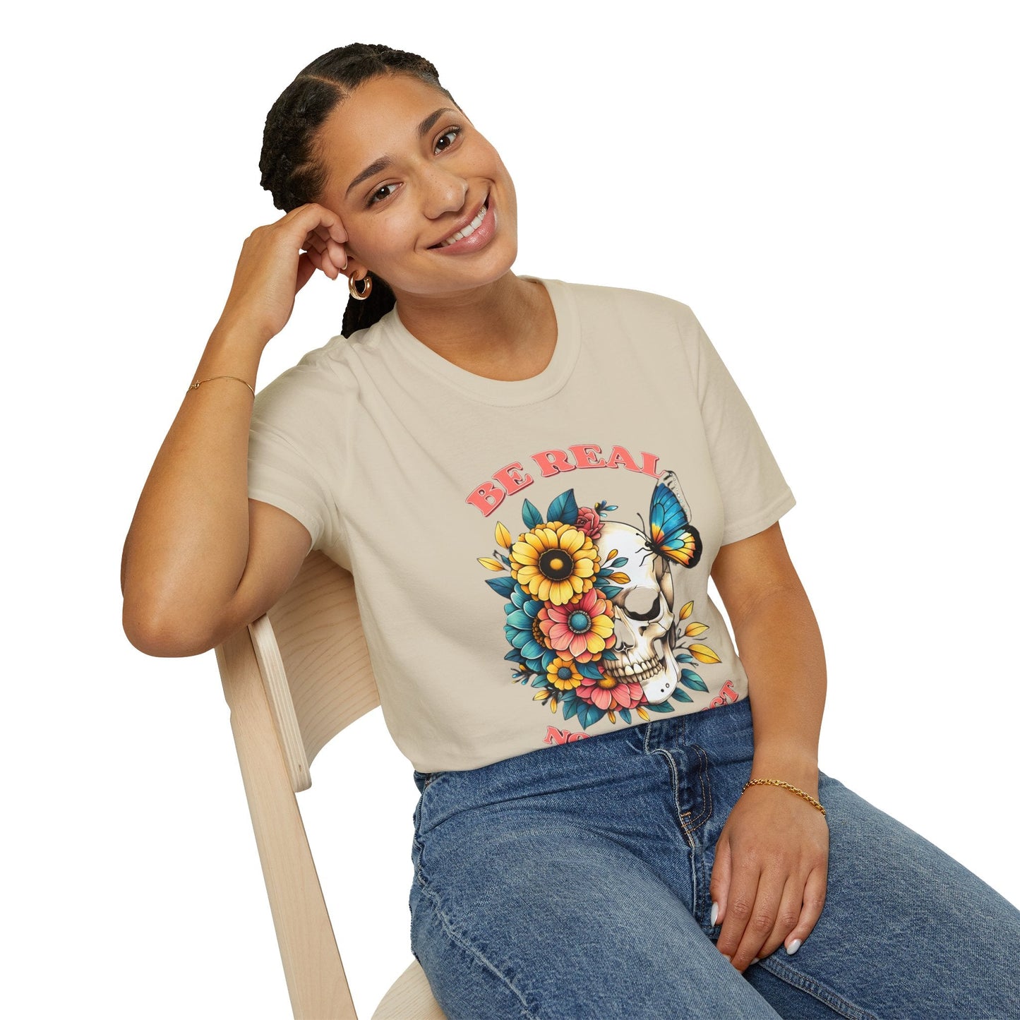 Gildan Skull Tee Shirt Unisex Skeleton Print Tee 100 Percent Ring Spun Cotton Softstyle