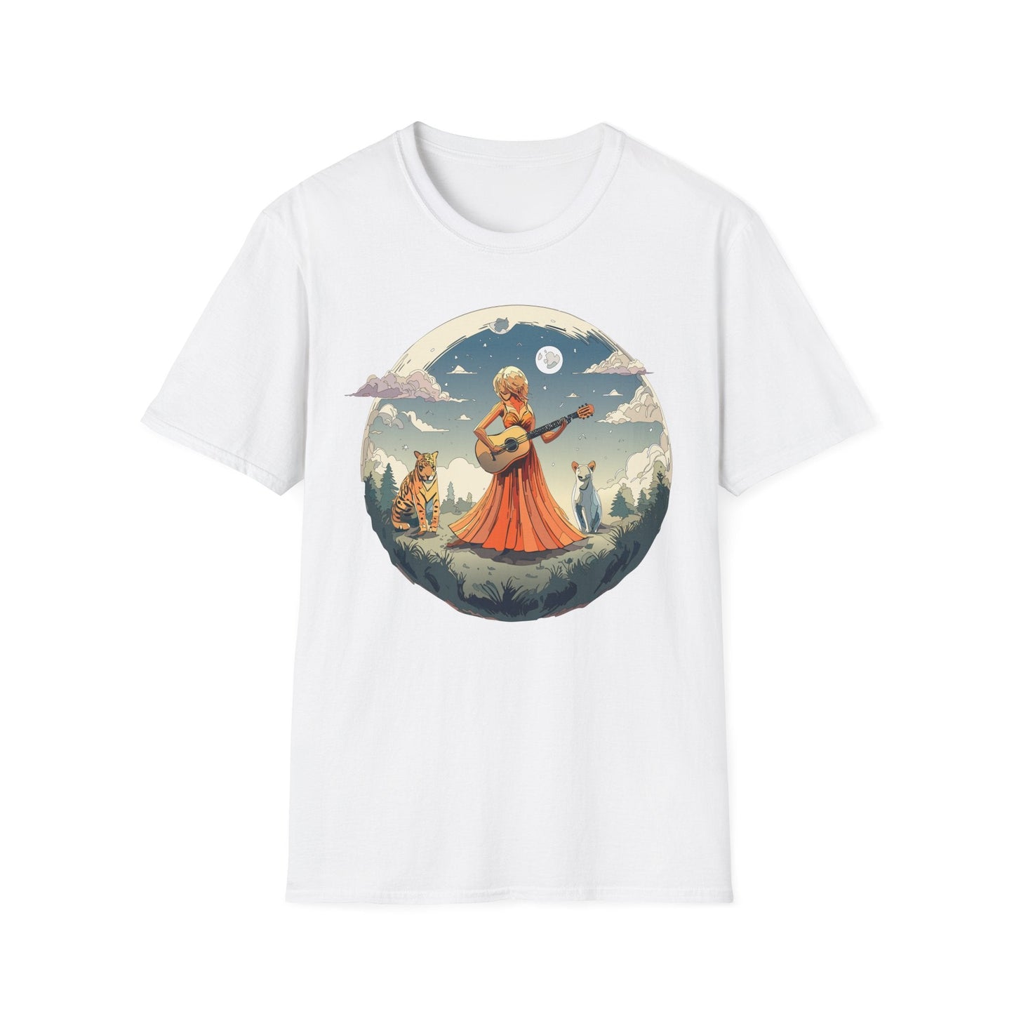 Womens Graphic T Shirt Art Design Tee Ladies Unisex Softstyle Cotton Tee Gildan 64000 Comfort