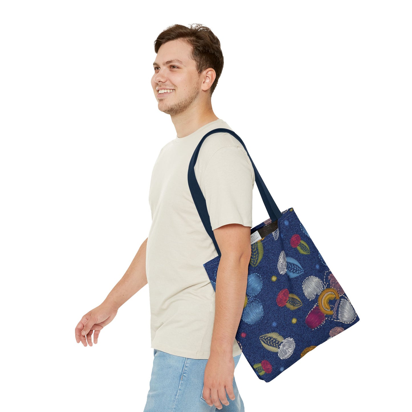Denim Fabric Imitation Print Unisex Canvas Bag Poly Spun 3 Sizes Tote Bag 159