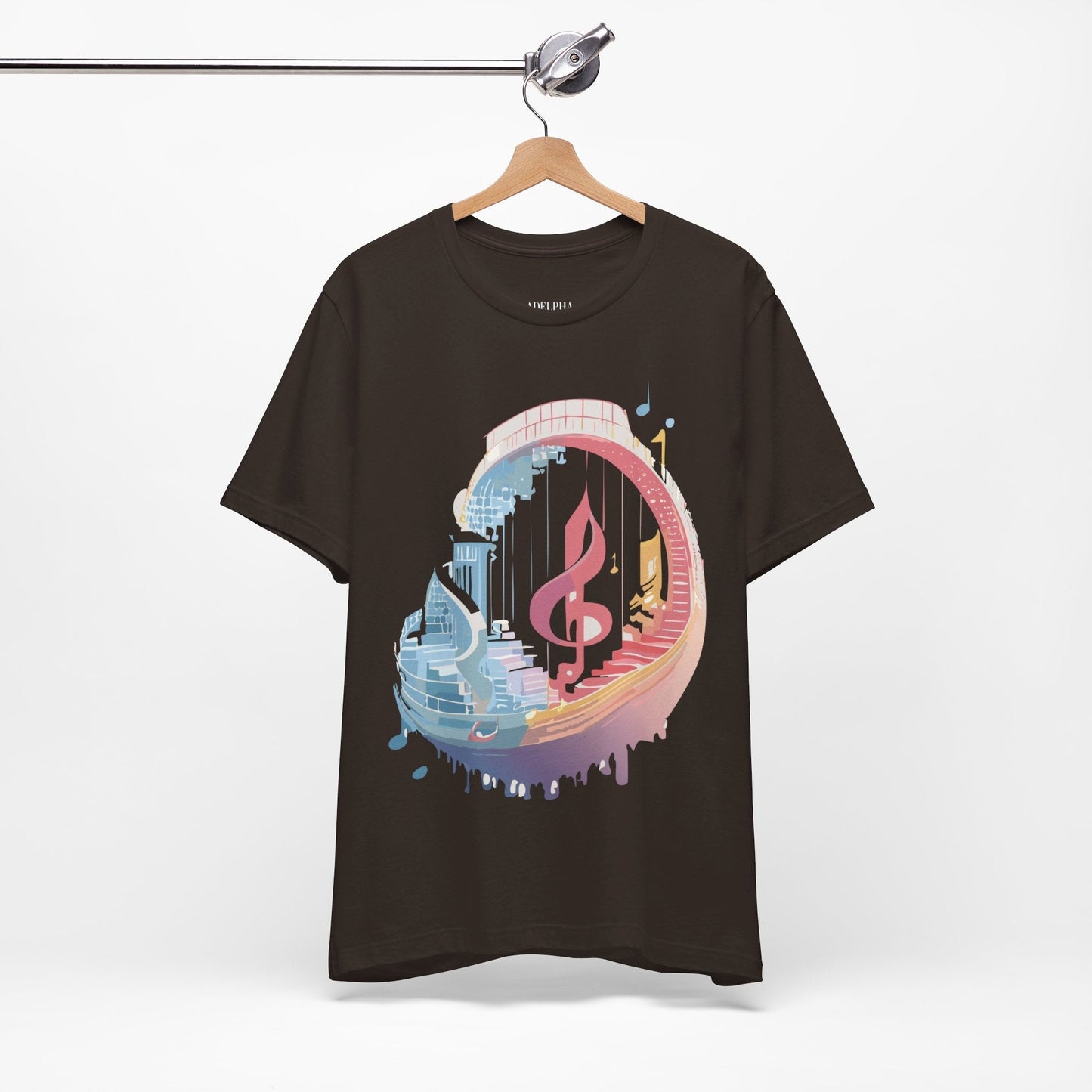 Music Graphic Unisex 100 Cotton Vintage Art with Musical Elements Tee 33