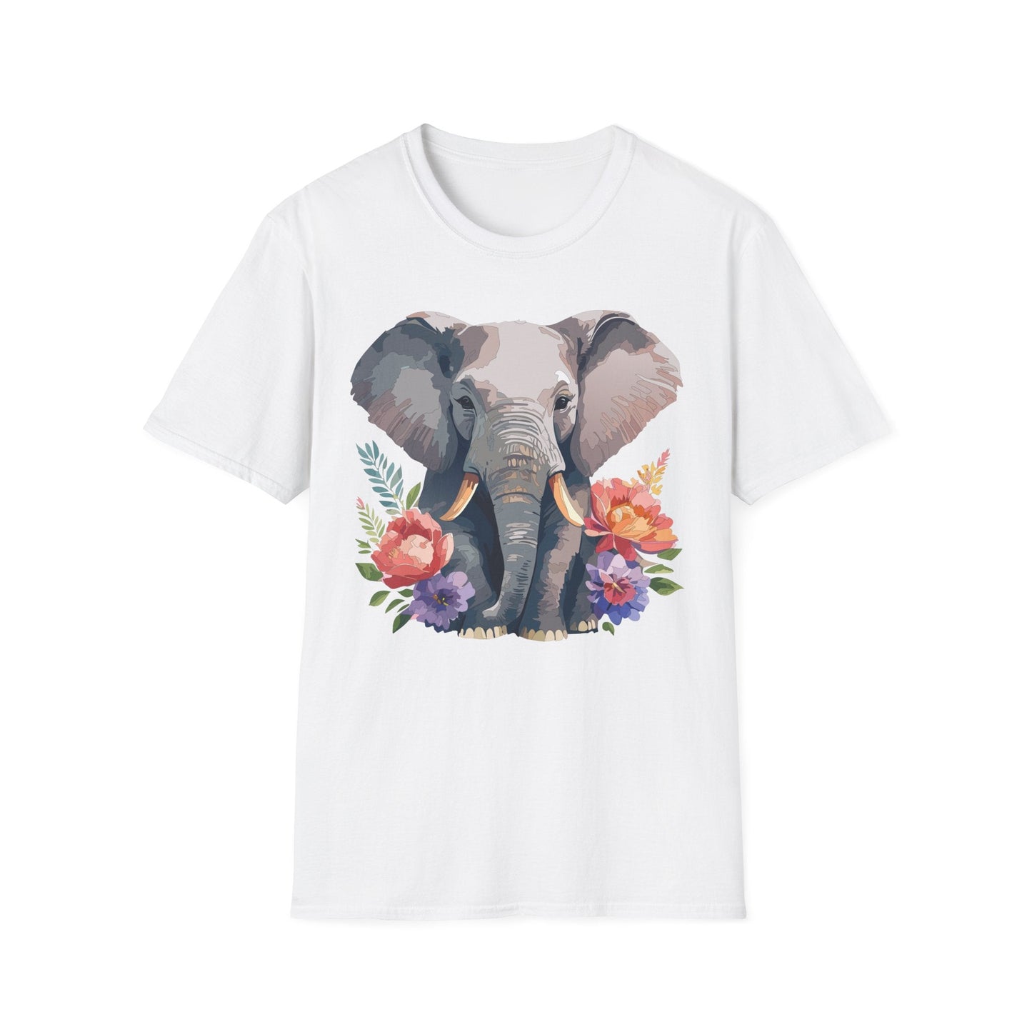 Elephant T Shirt Unisex Gildan Softstyle 64000 100 Percent Ring Spun Cotton Casual Tee
