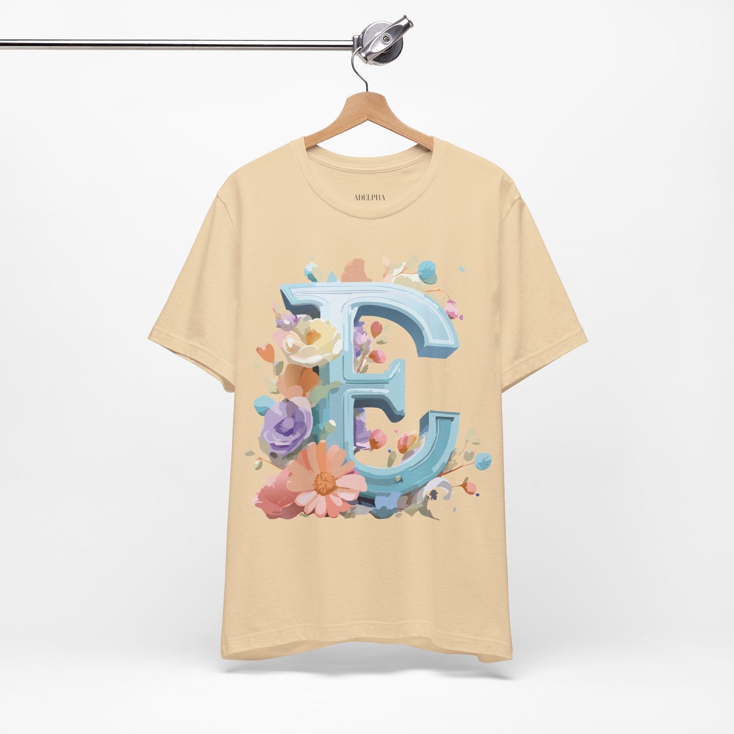 Unisex Letter E  Graphic Tee Featuring Vintage Inspired Artwork Collection