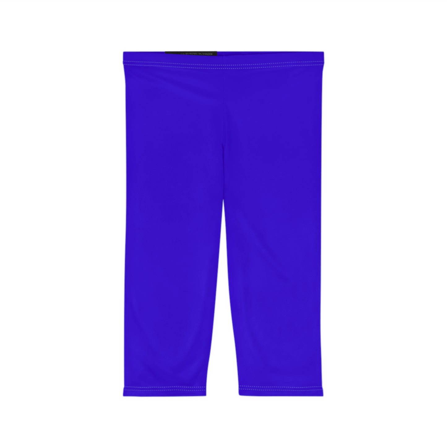 Ultrasonic Blue Color Women's Brushed Suede Poly Span Casual Capri Leggings XS-2XL