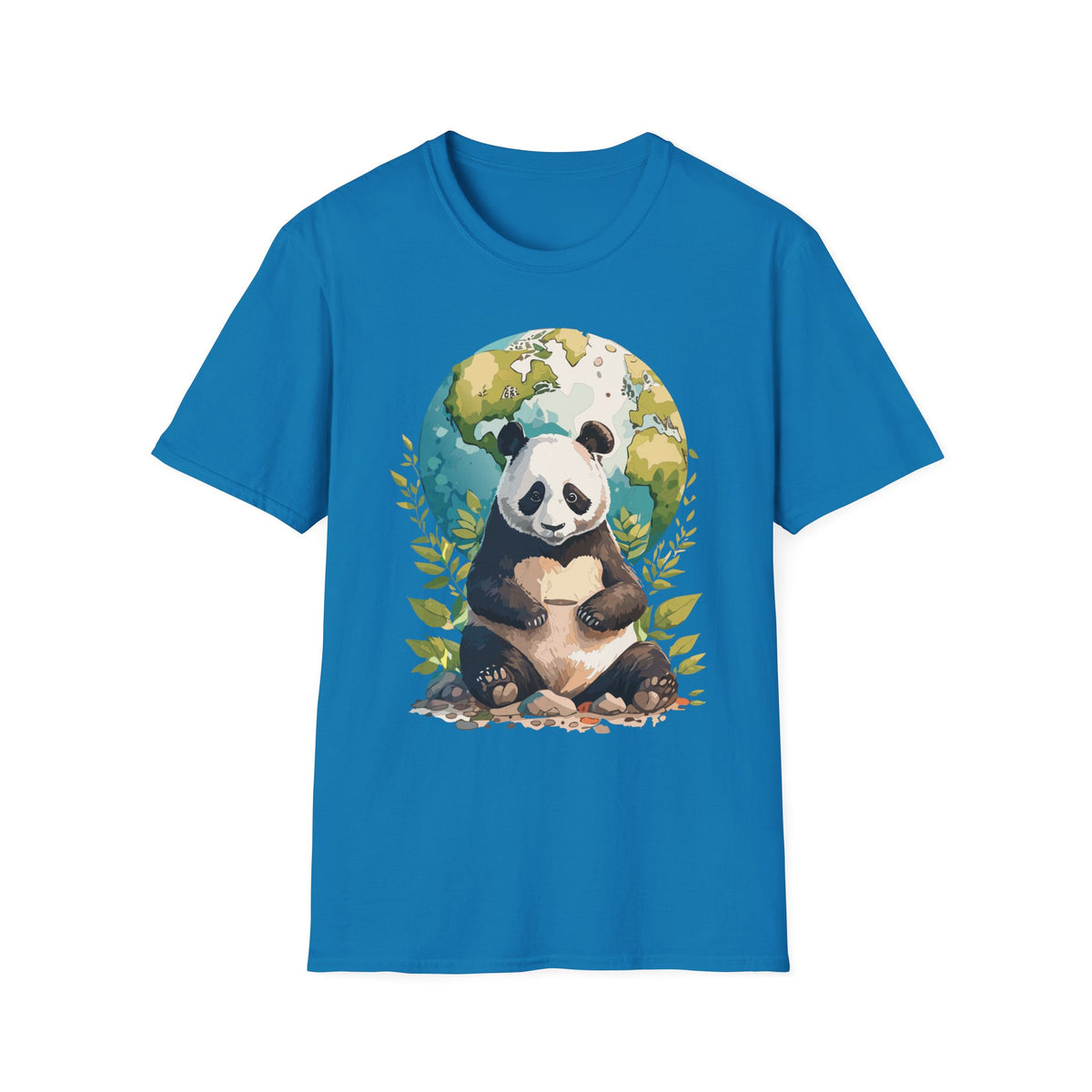 Panda Earth Illustration T-Shirt | Cute Panda Globe Tee