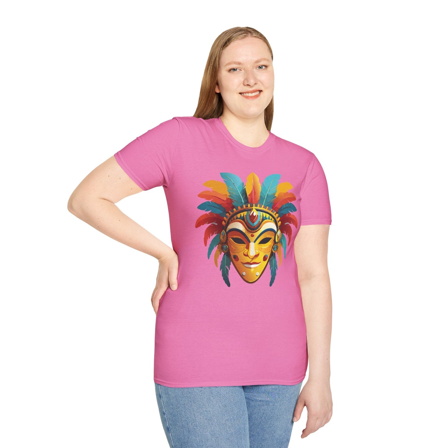 Mask Graphic Unisex Cotton Masquerade Design Artwork Tee 3