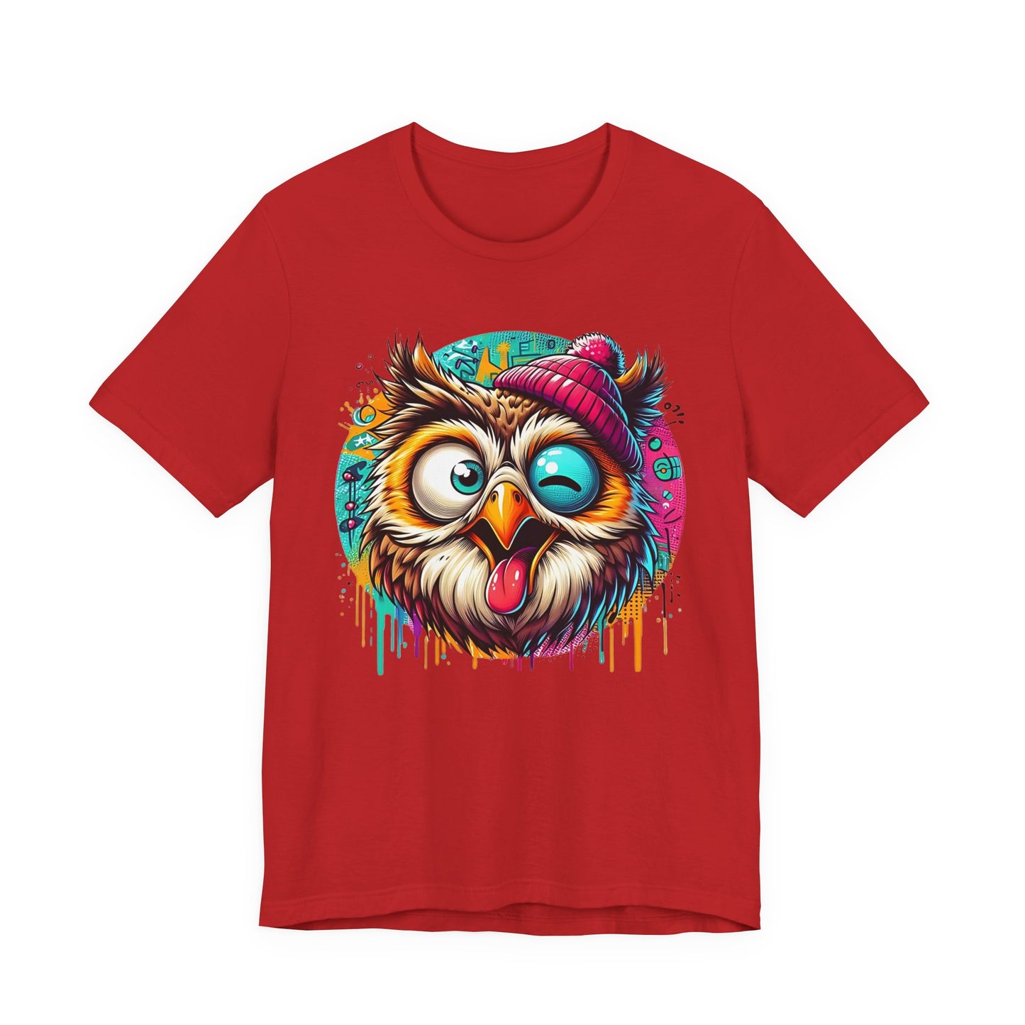 Colorful Owl Graphic Tee, Fun Owl Shirt, Funny Bird Shirt, Cute Cartoon Tees, Animal T-Shirt, Animal Tees, Art Design T-Shirt