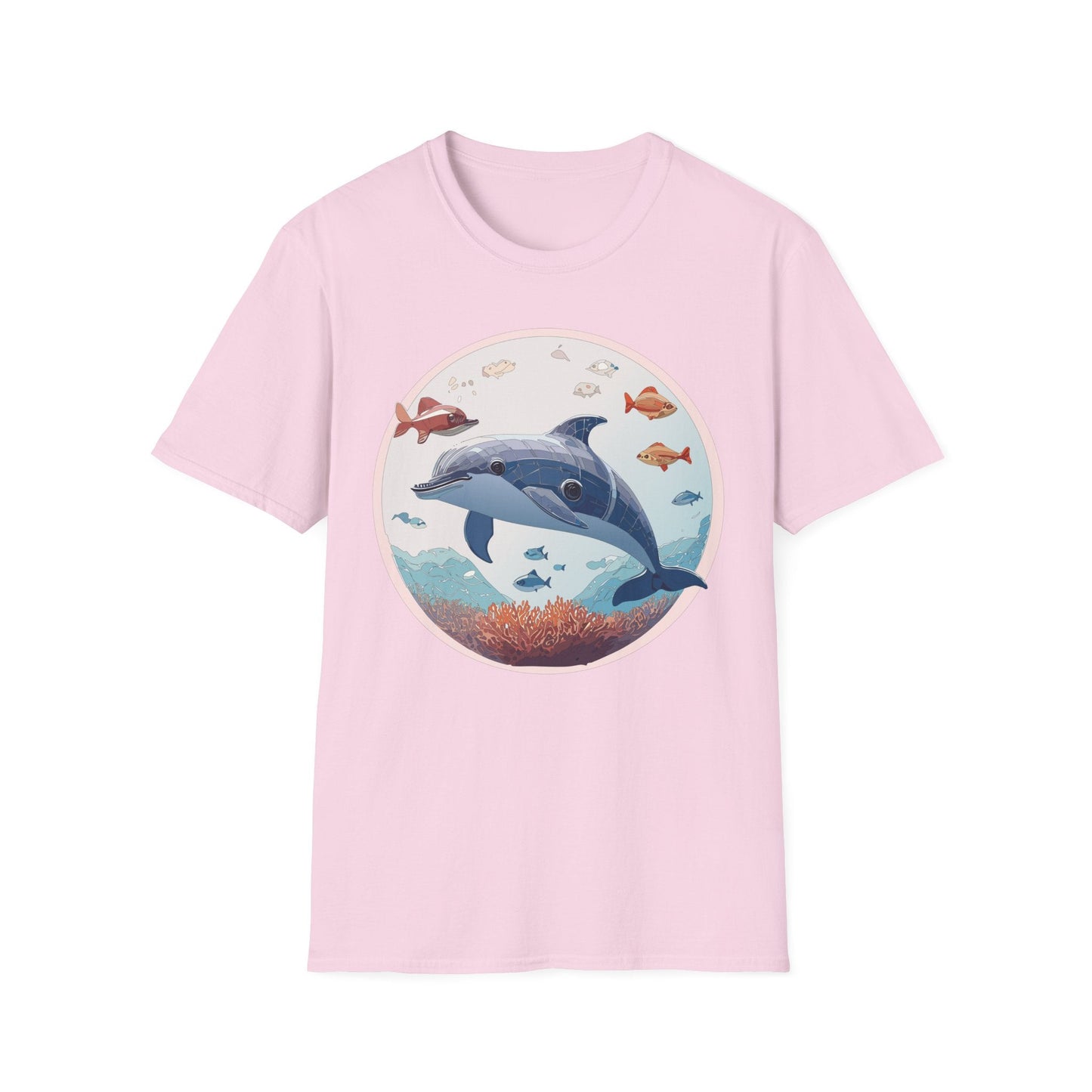 Dolphin Shirt Unisex Softstyle Tee One Hundred Percent Ring Spun Cotton Lightweight Comfort