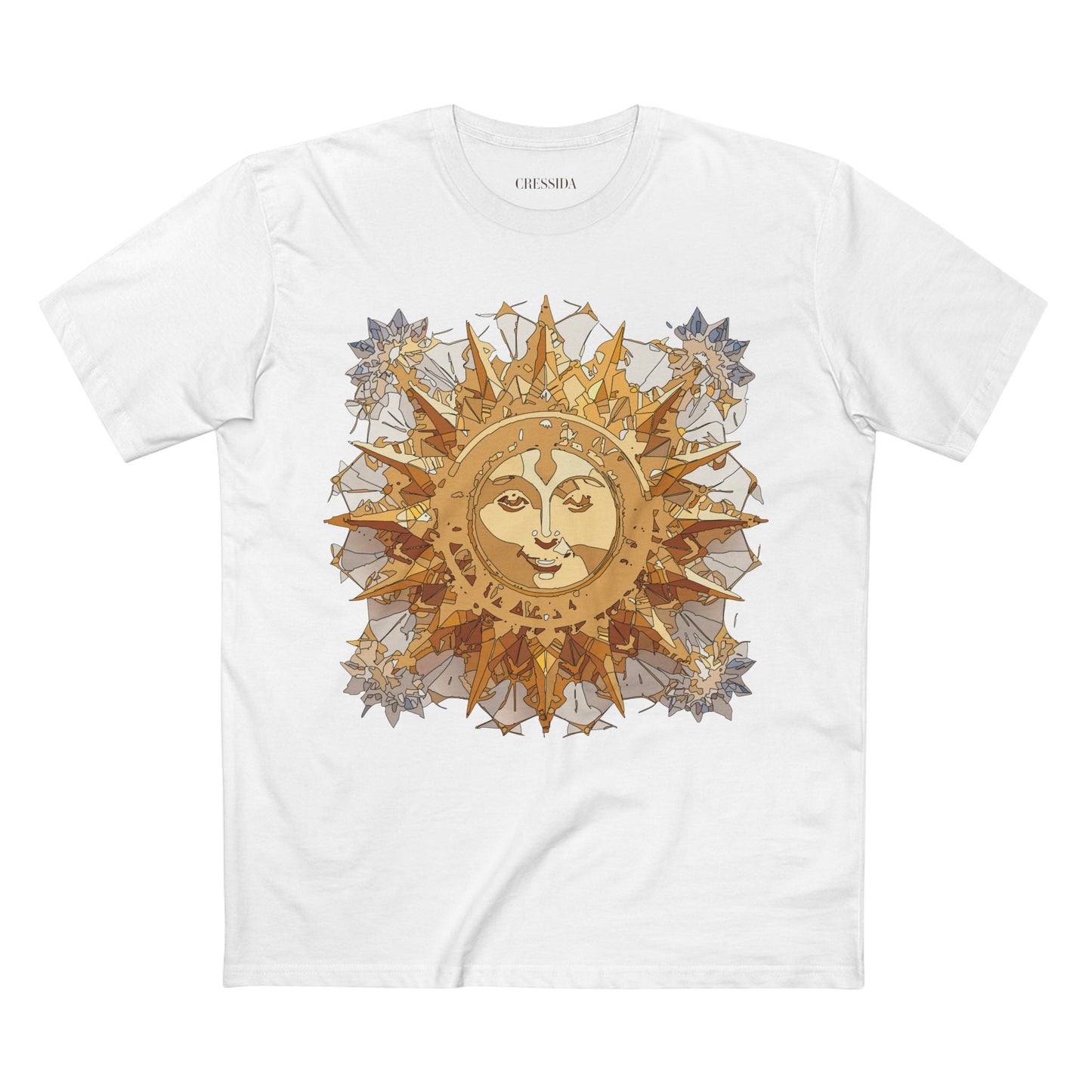 Gold Sun Graphic Unisex 100 Cotton T-Shirt with Golden Art Design 17