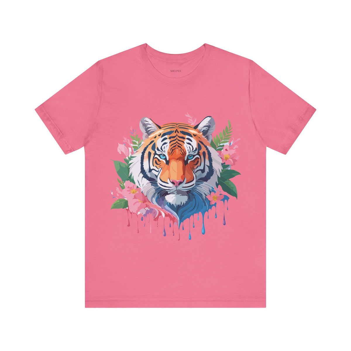 Tiger Graphic Unisex Cotton Bella+Canvas Tee with Art Animal Design d89