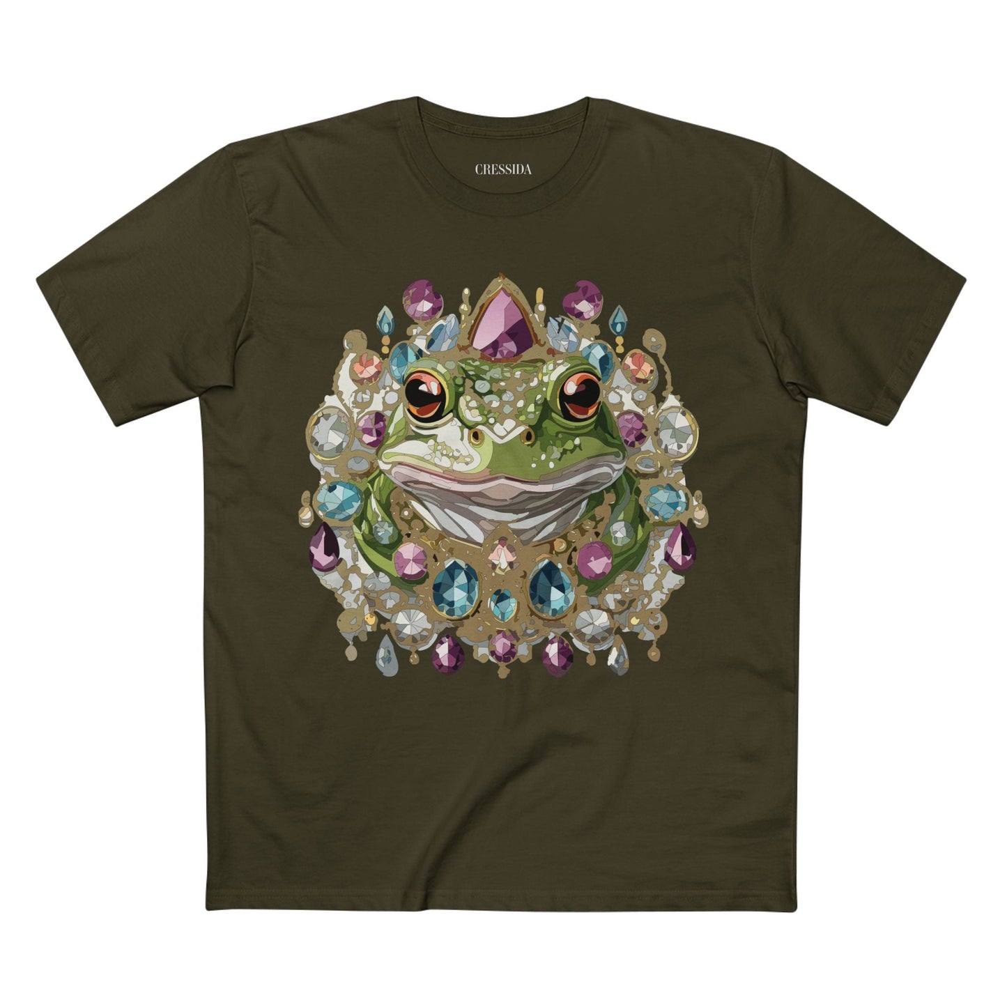 Frog Graphic Unisex 100 Cotton Tee With Unique Animal Golden Medallion Art Design 28