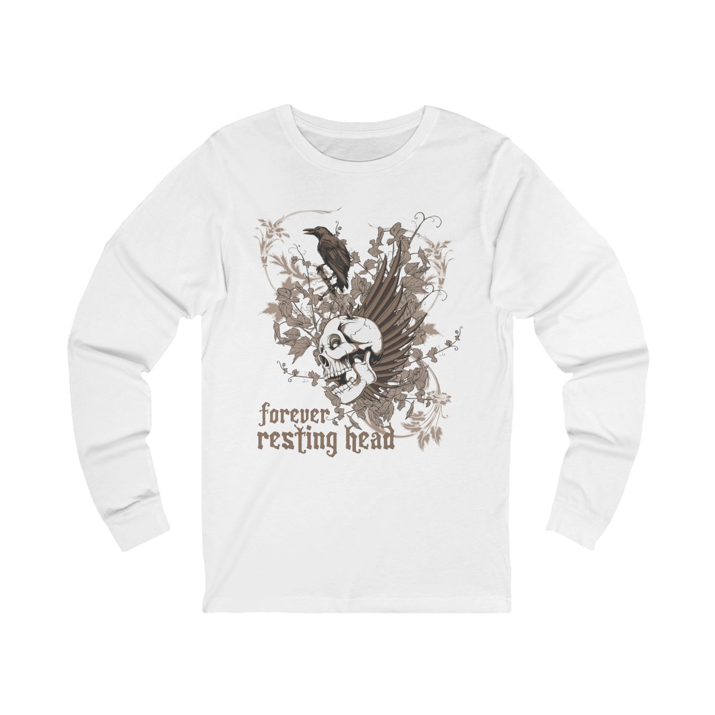 Creepy5 Unisex Skull Long Sleeve Tee, Skull Jersey Shirt, Skeleton T-Shirts with Long Sleeves, Skeleton Art Design Tees
