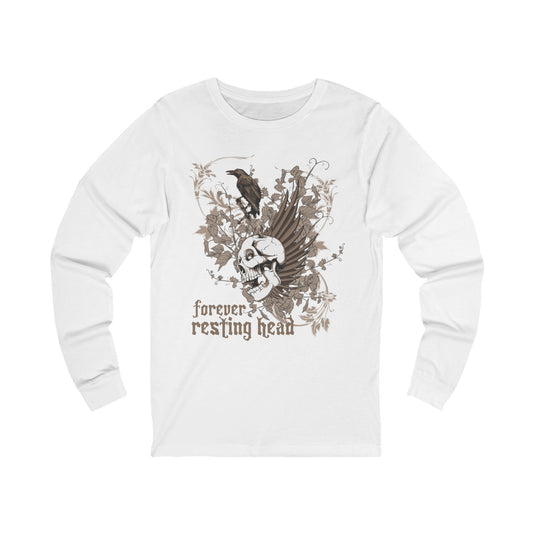 Creepy5 Unisex Skull Long Sleeve Tee, Skull Jersey Shirt, Skeleton T-Shirts with Long Sleeves, Skeleton Art Design Tees