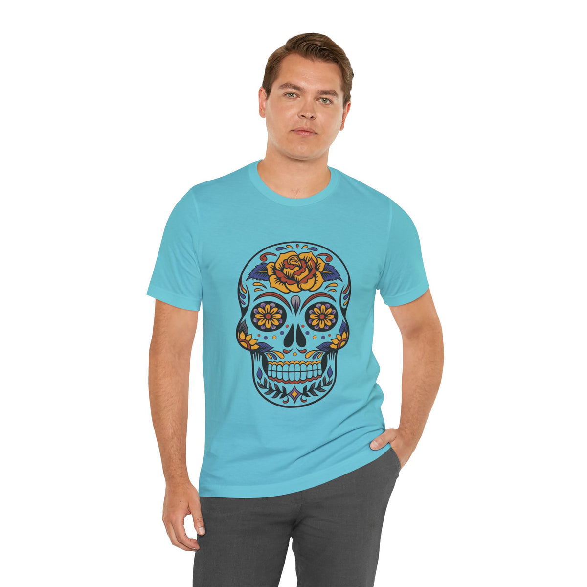 Camiseta unisex de algodón con calavera