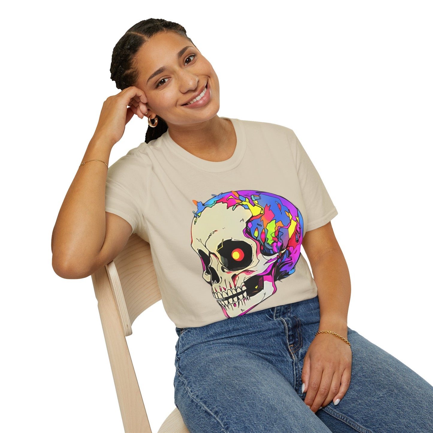 Skull Tee Shirt Unisex Skeleton Shirt Gildan Softstyle 64000 Short Sleeve Graphic Design