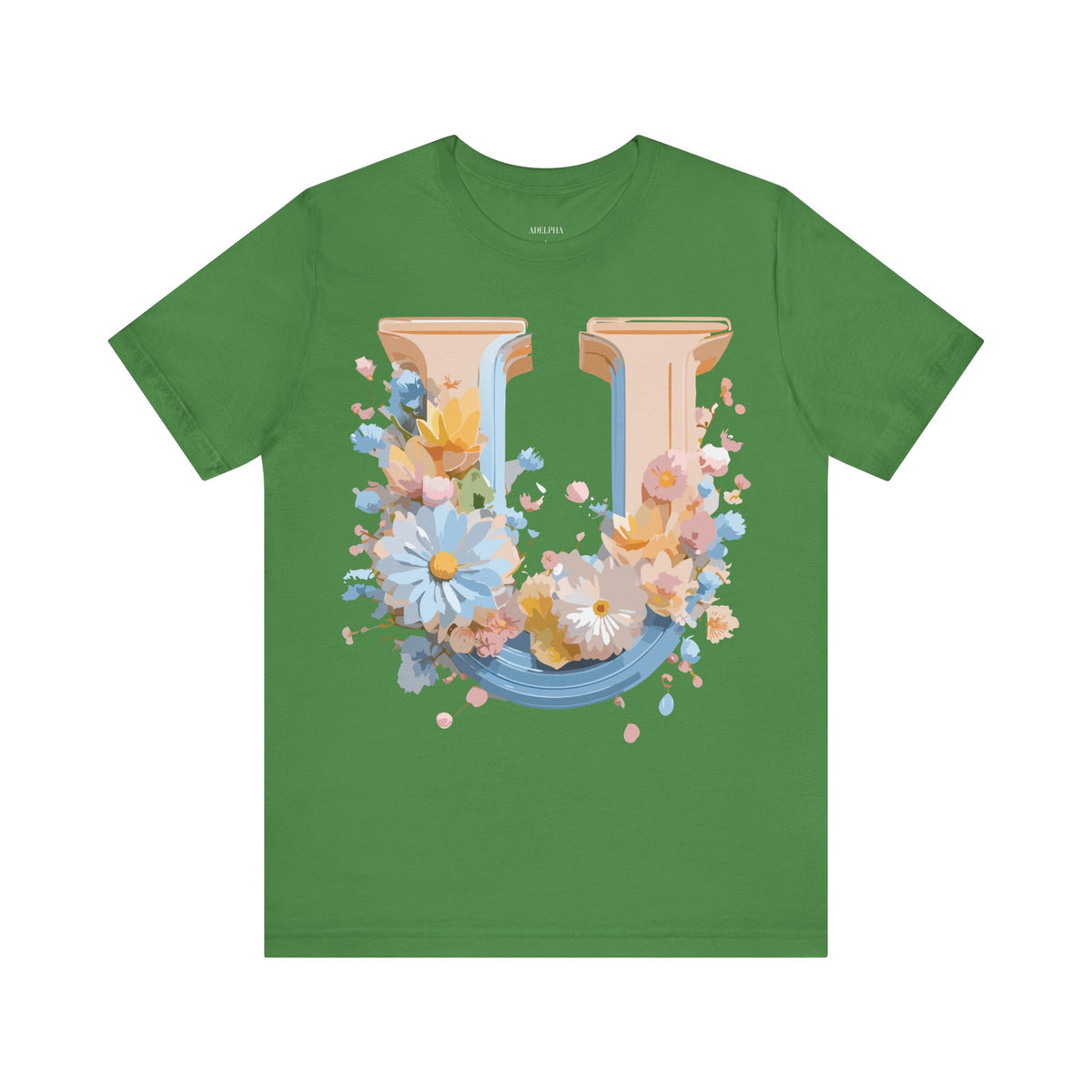 Letter U Graphic Unisex Cotton Bella+Canvas Tee with Art Letter Design