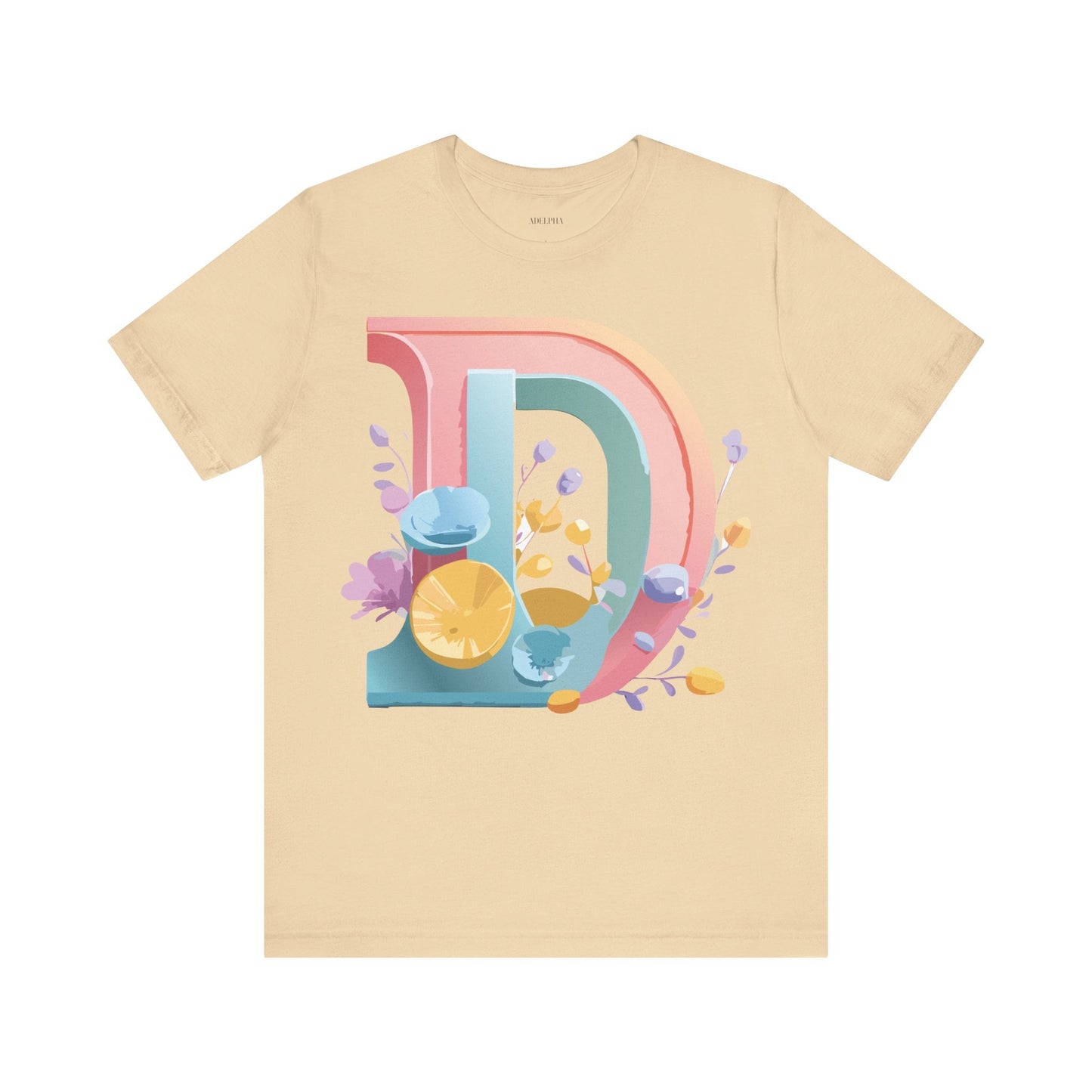 Adelpha Letter D Shirt Unisex Graphic Tee Short Sleeve Vintage Inspired Art Design