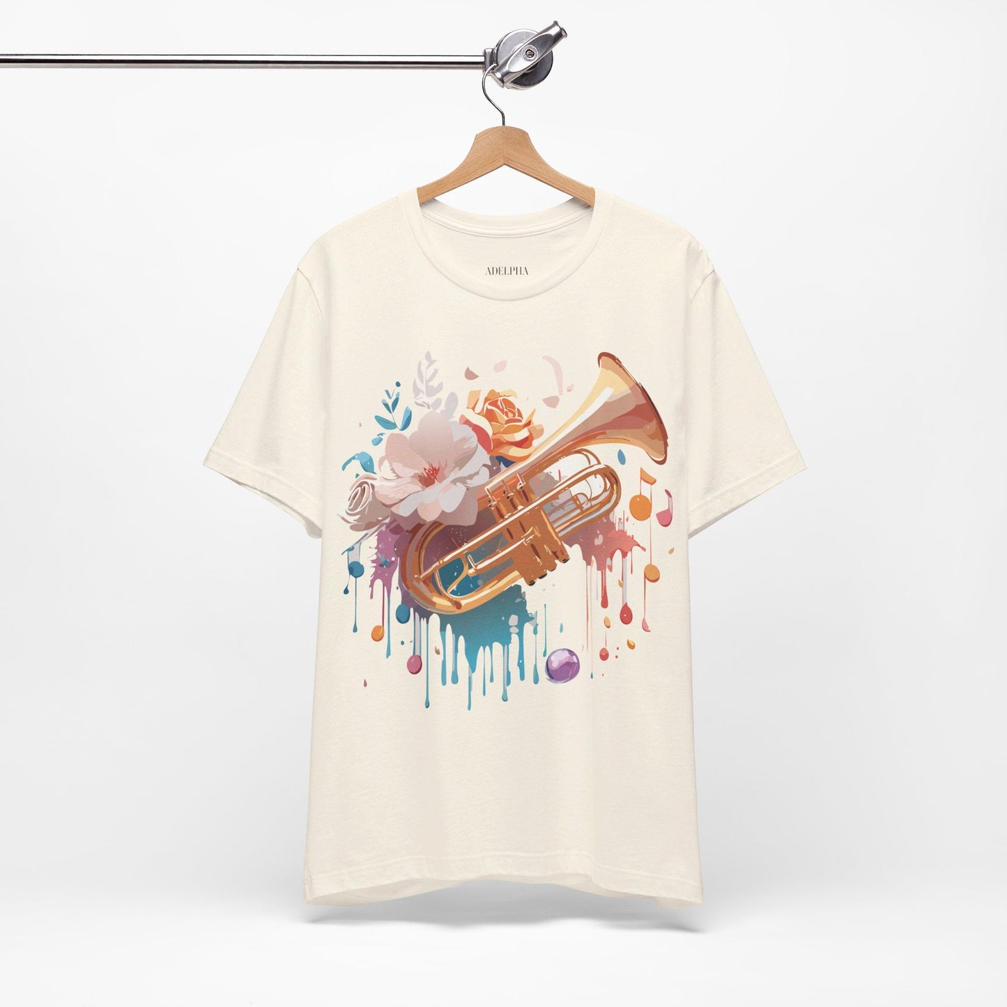 Music Graphic Unisex 100 Cotton Vintage Art with Musical Elements Tee 138