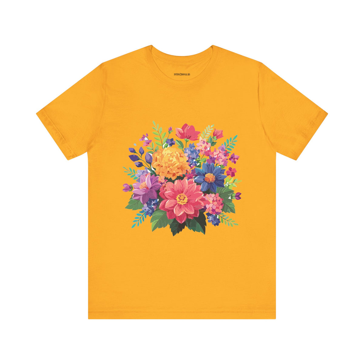 Floral Graphic Unisex Cotton Bella+Canvas Tee with Flowers Design ab17