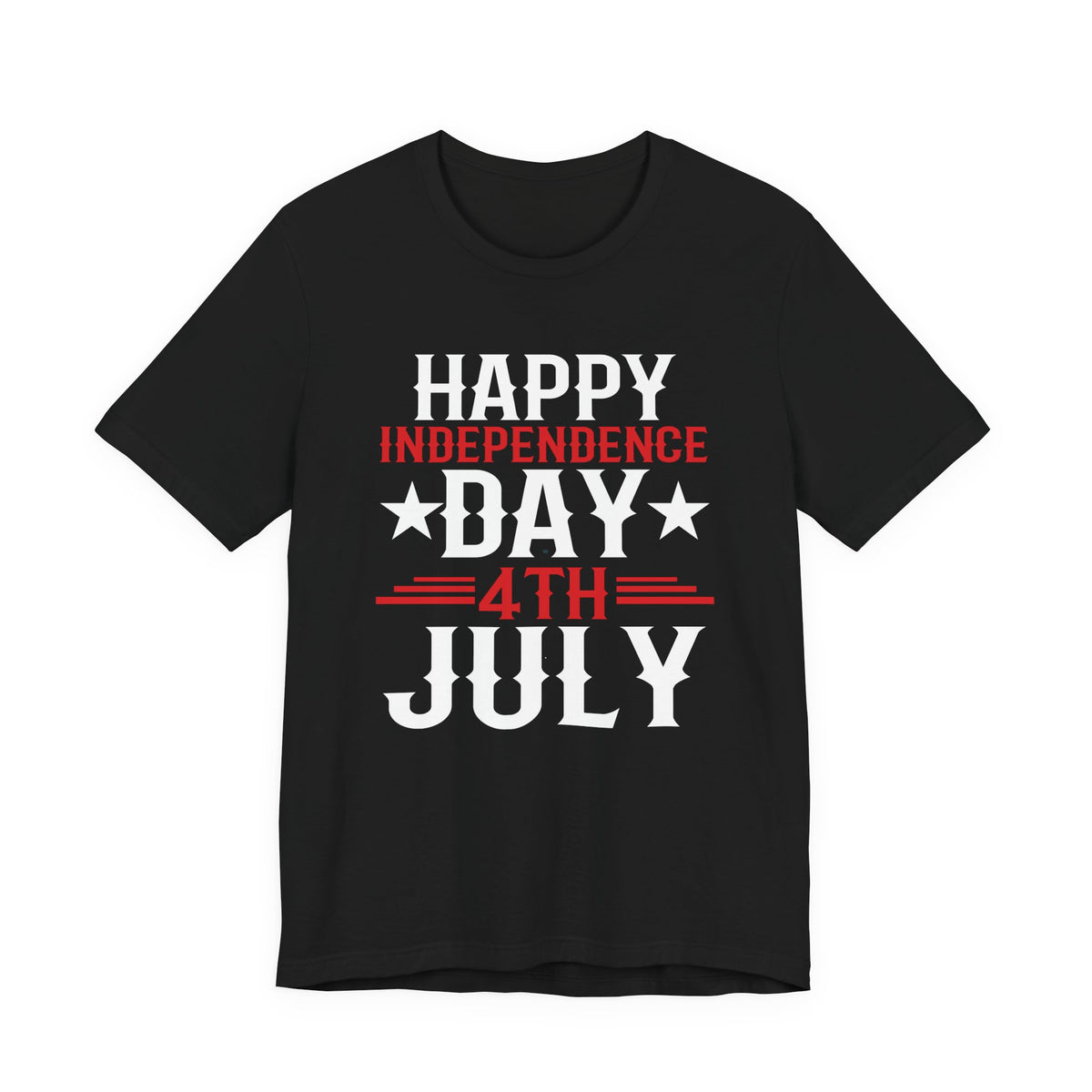 Happy Independence Day 4th July T-Shirt Patriotic Stars Stripes Unisex Cotton 016