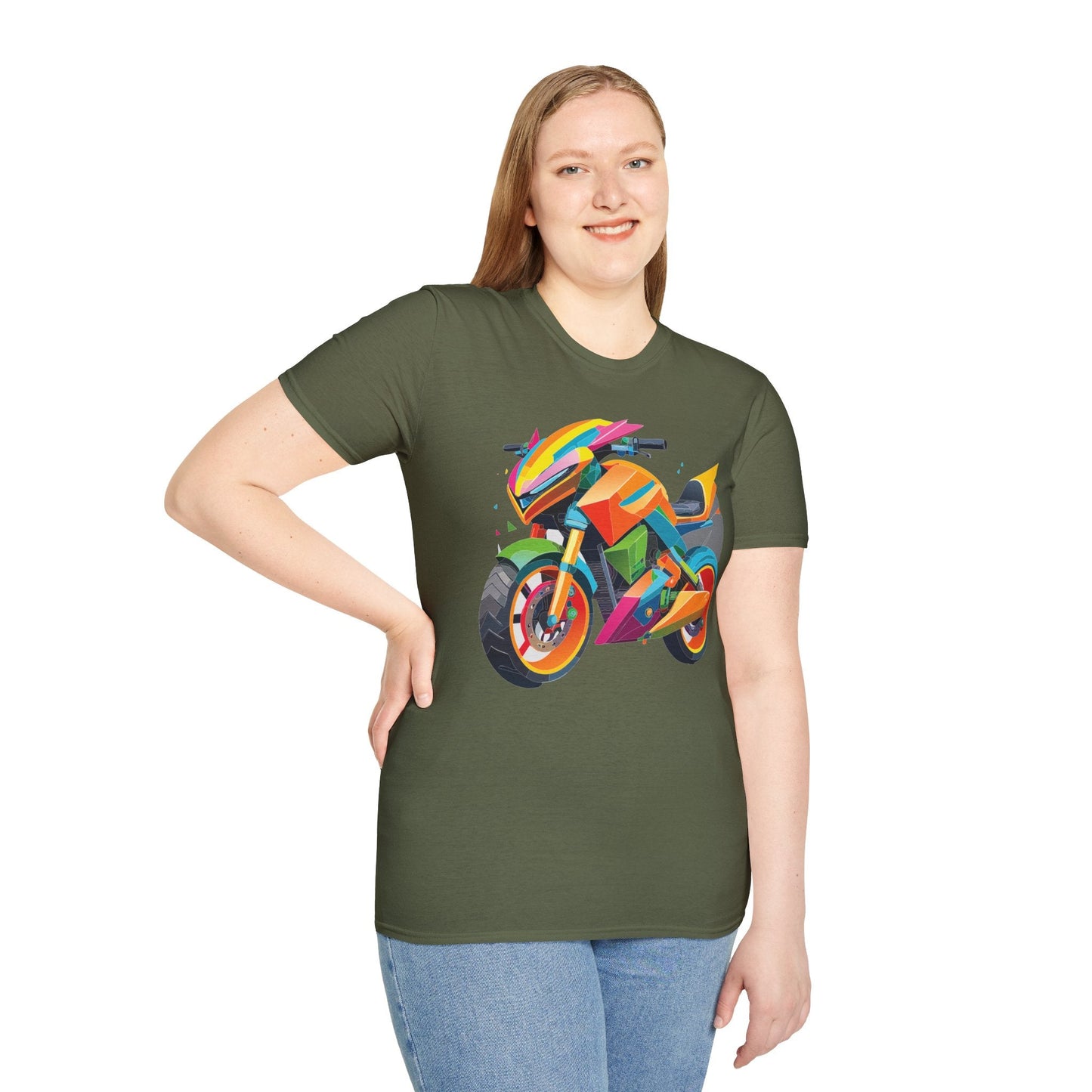 Unisex Bike T Shirt Moto Shirt MTB T Shirt With Art Design Softstyle Cotton Tee For Enthusiasts
