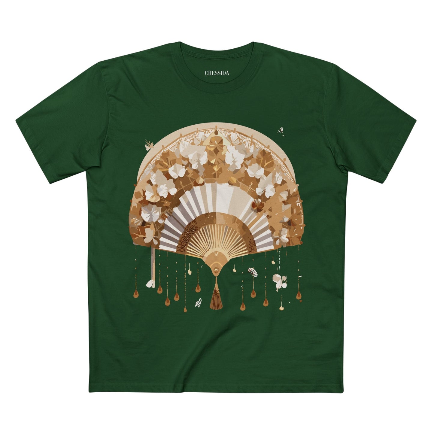 Antique Fan Graphic Design T-Shirt Unisex 100 Cotton Floral Carnival Artwork Tee 17