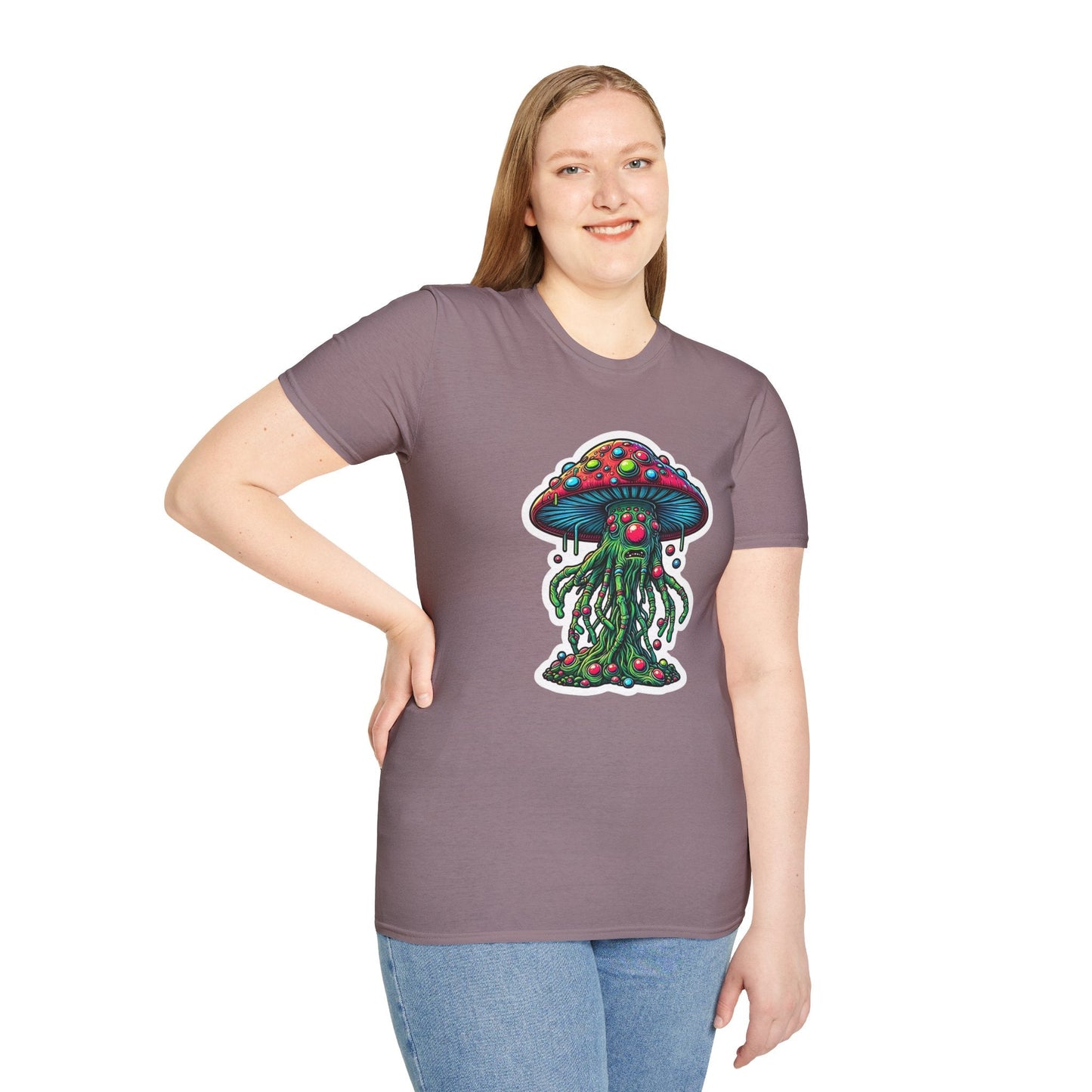 Funny Mashroom Graphic Unisex Softstyle Cotton With Cartoon Illustration Design 28